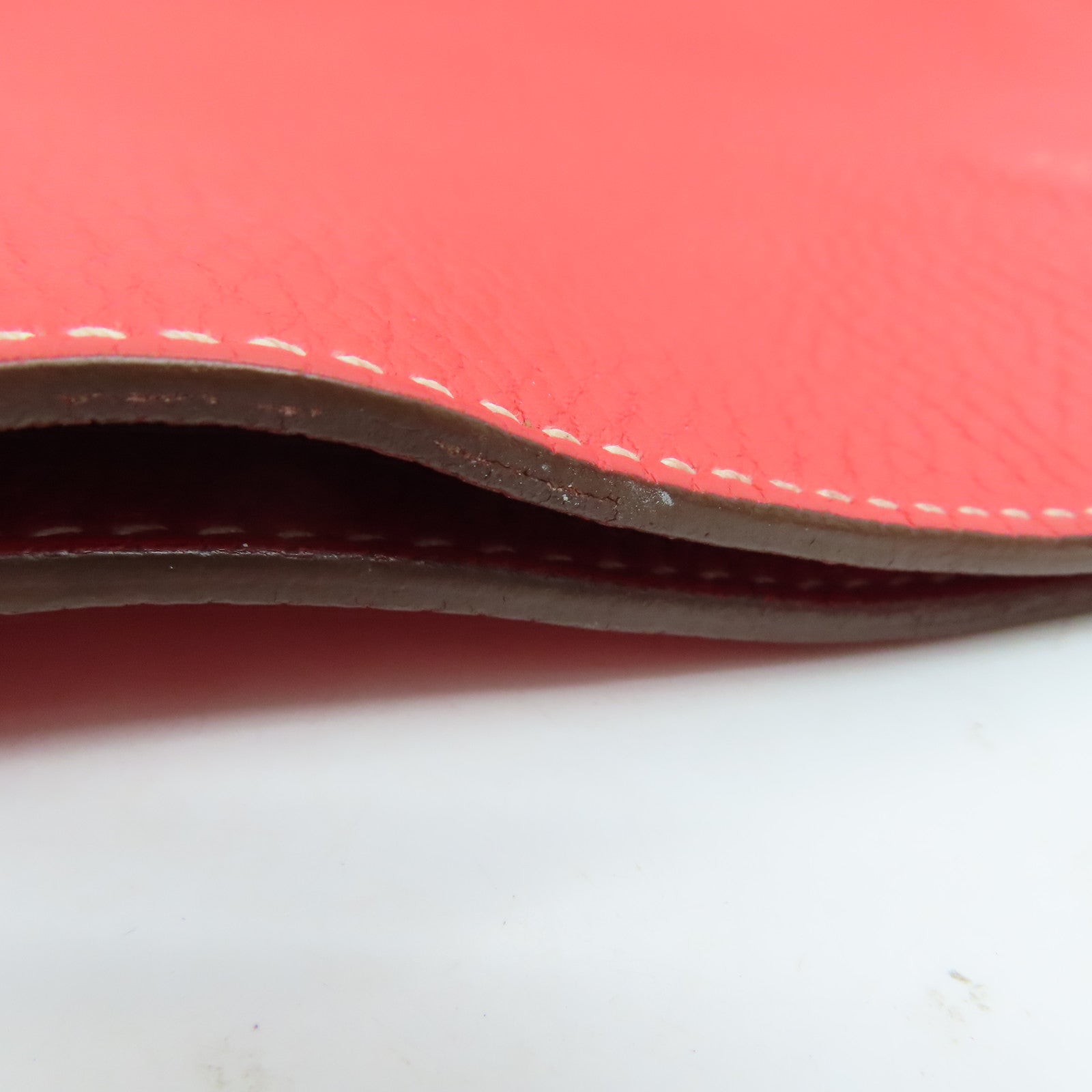 HERMES [Sharp Discount] Clemence Leather Double Sens Handle Bag / Shoulder Bag Red