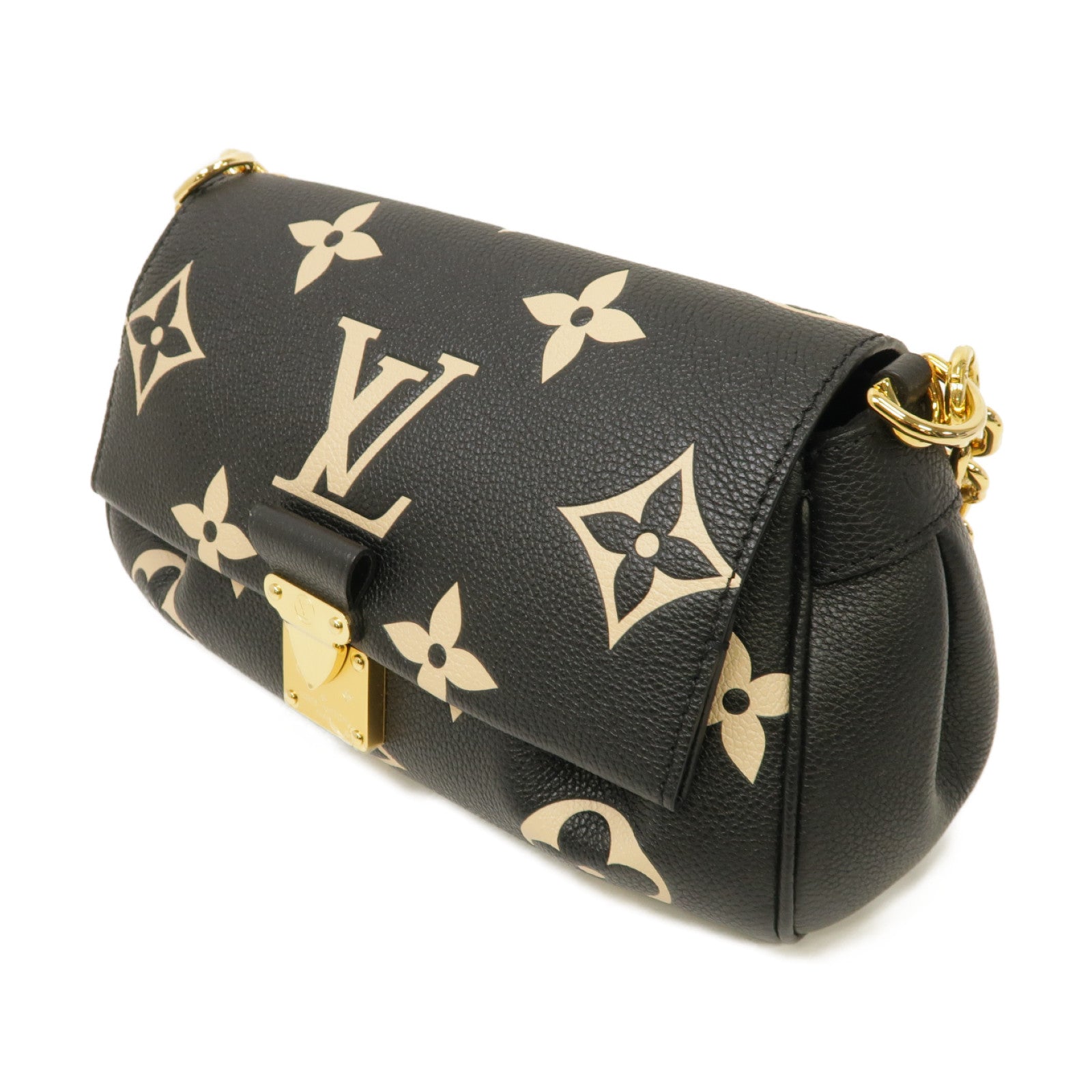 LOUIS VUITTON Monogram Empreinte Favorite金扣手挽肩背兩用袋黑色