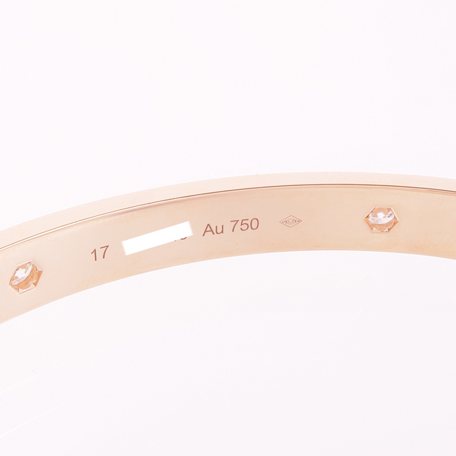 CARTIER 18K玫瑰金Love Bracelet 4P Diamond鑽石手鐲Cartier#17