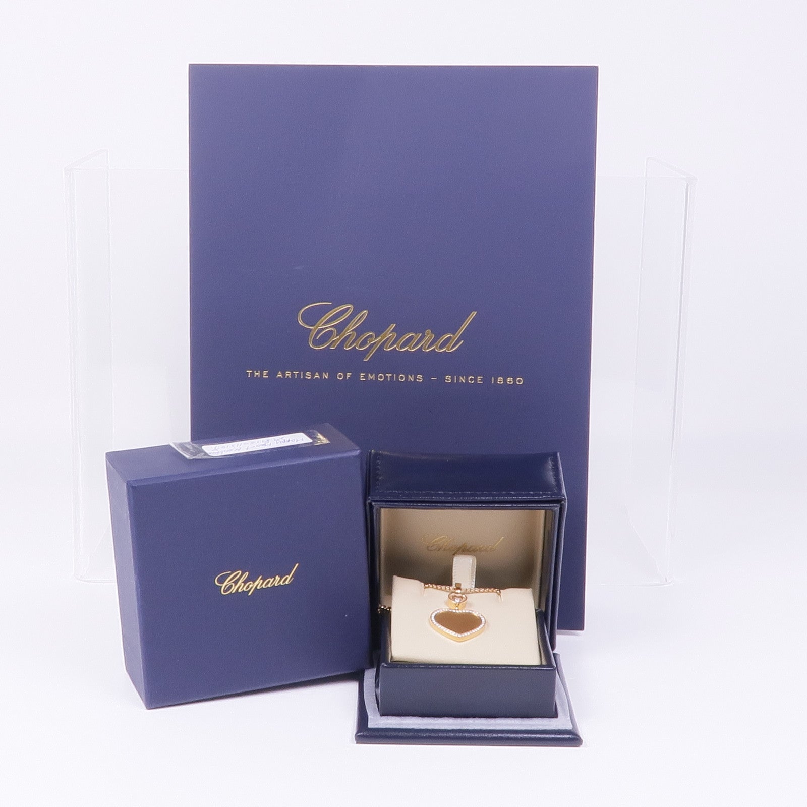 Chopard 18K玫瑰金Happy Heart Necklace鑽石項鍊