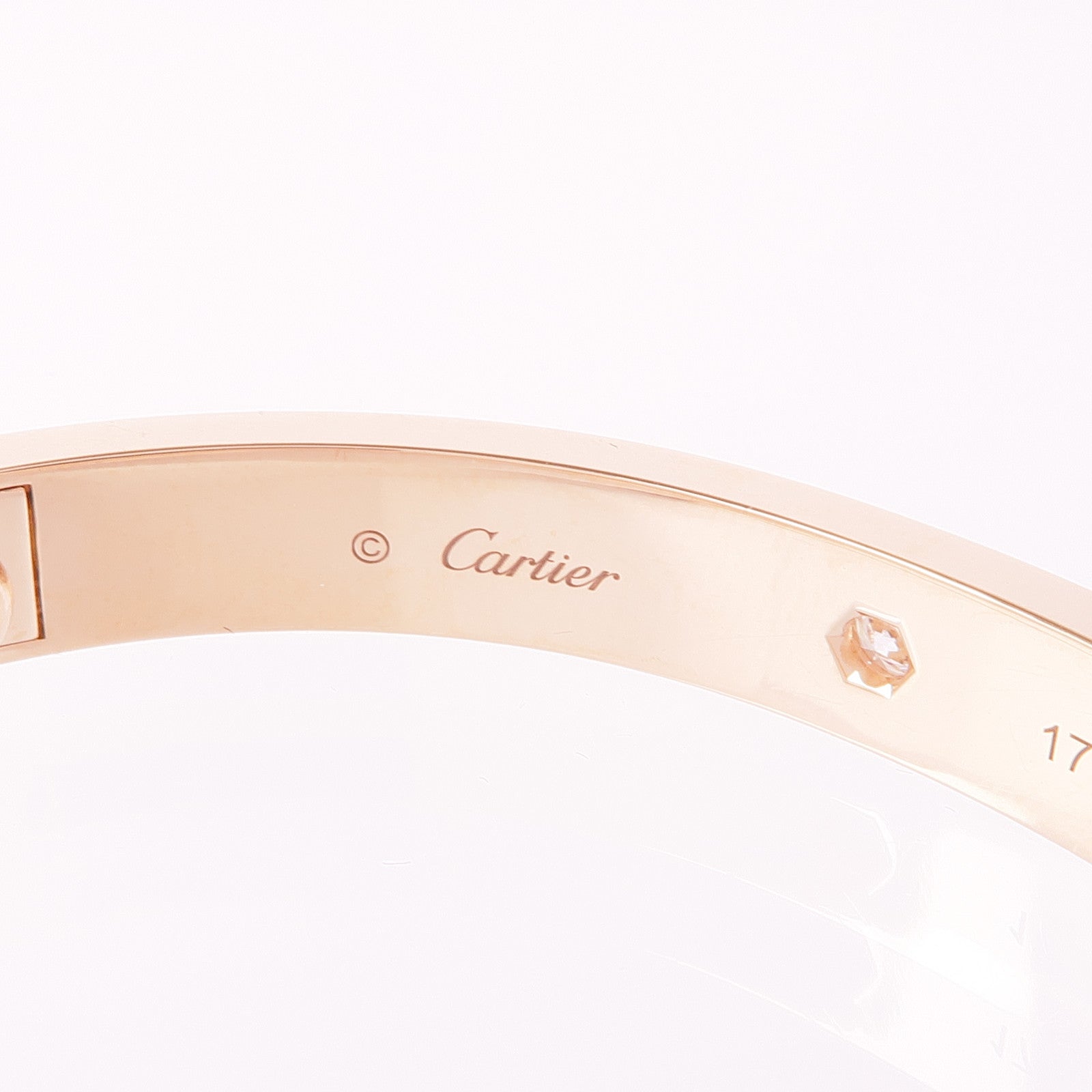 CARTIER 18K玫瑰金Love Bracelet 4P Diamond鑽石手鐲Cartier#17