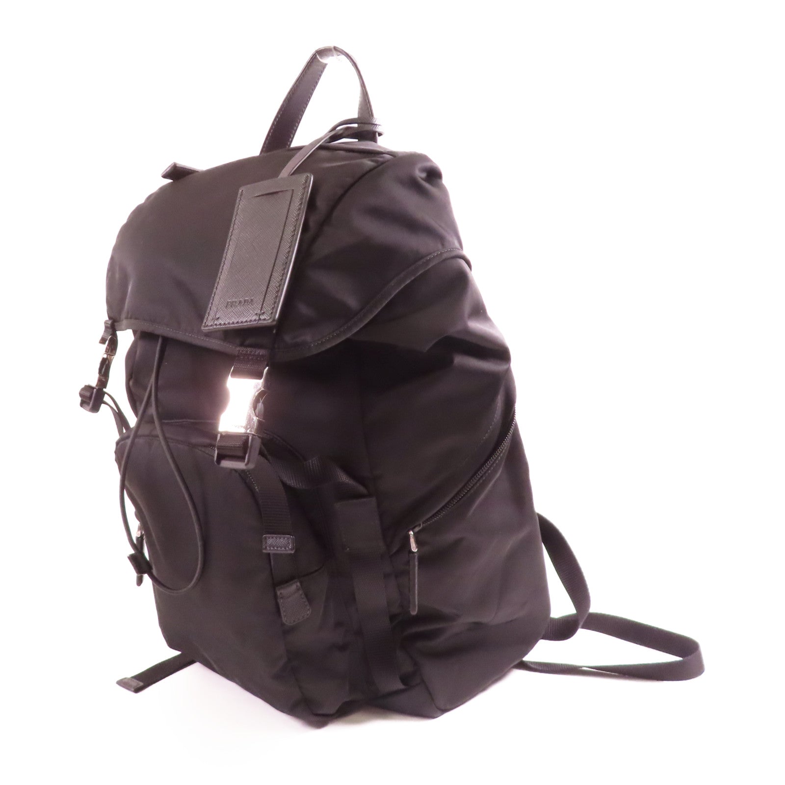 PRADA 尼龍Backpack銀扣背包