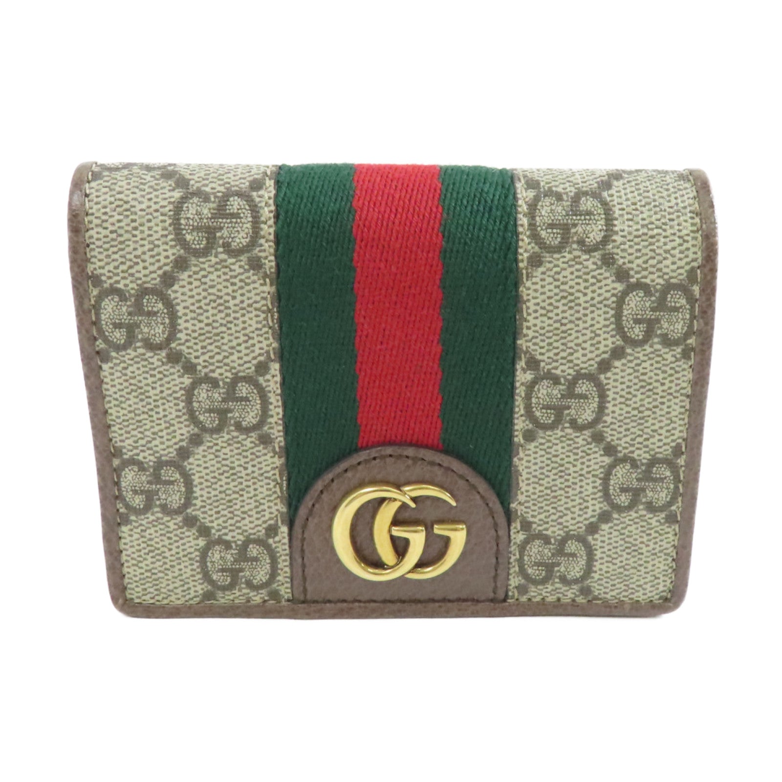 GUCCI 塗層帆布Ophidia Three Little Pigs Bi-fold Wallet金扣錢包啡色