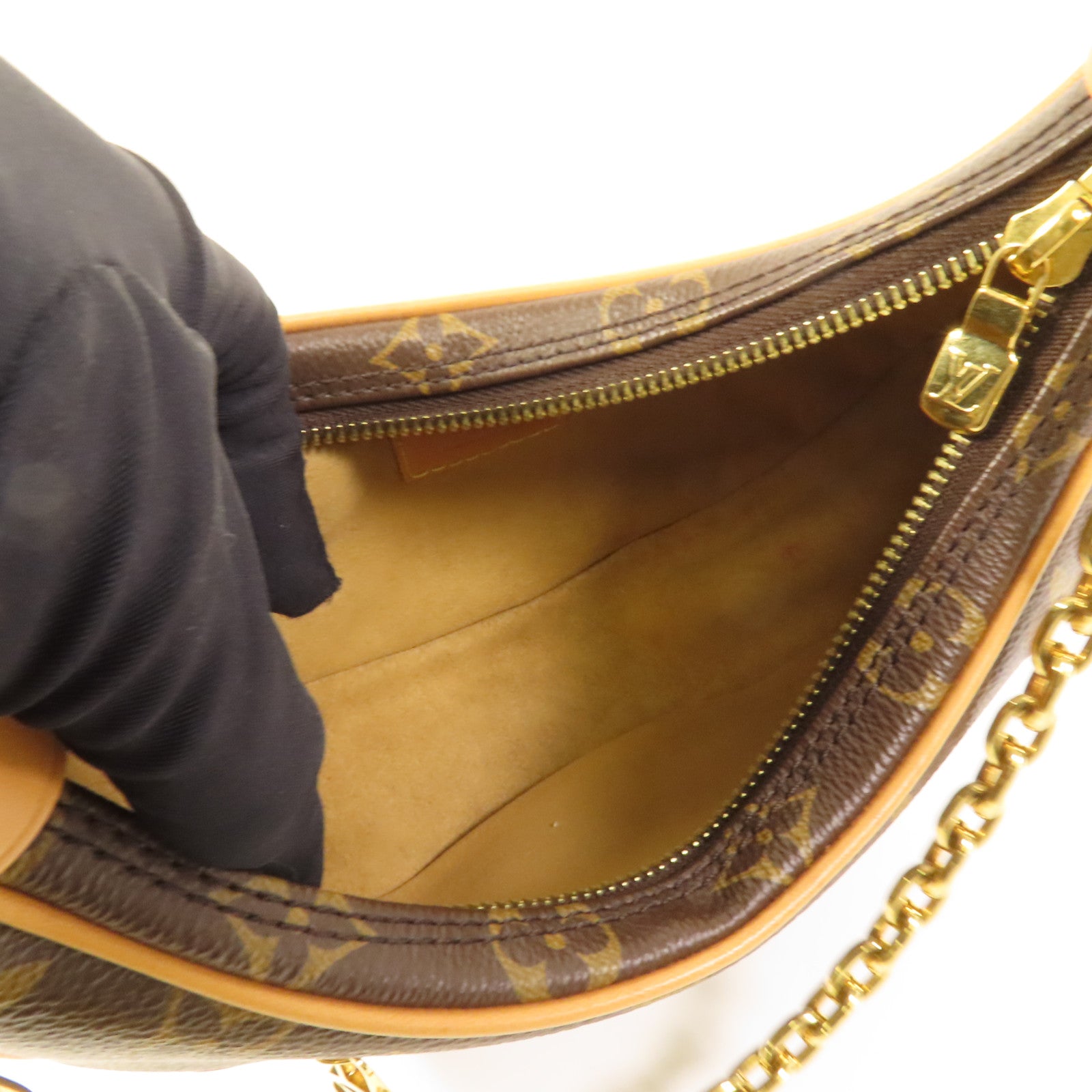 LOUIS VUITTON Monogram Loop金扣肩背袋棕色