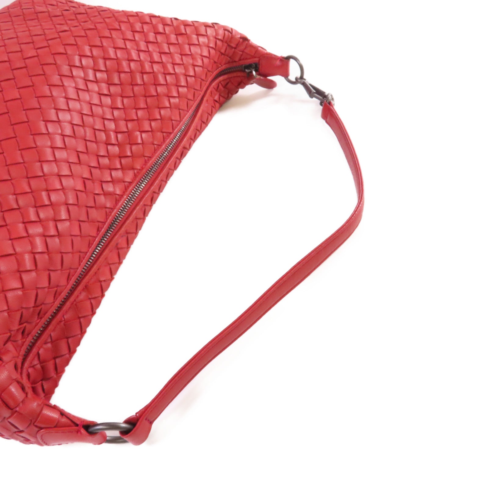 BOTTEGA VENETA 織紋皮革Shoulder Bag肩背袋紅色