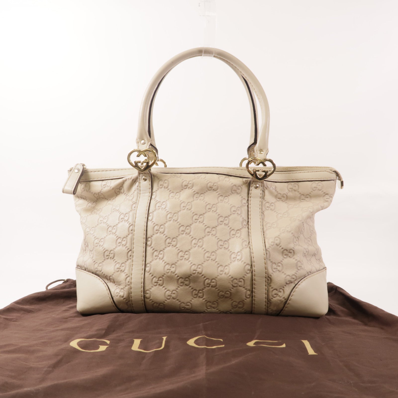 GUCCI 牛皮皮革Hand Bag銀扣手挽袋