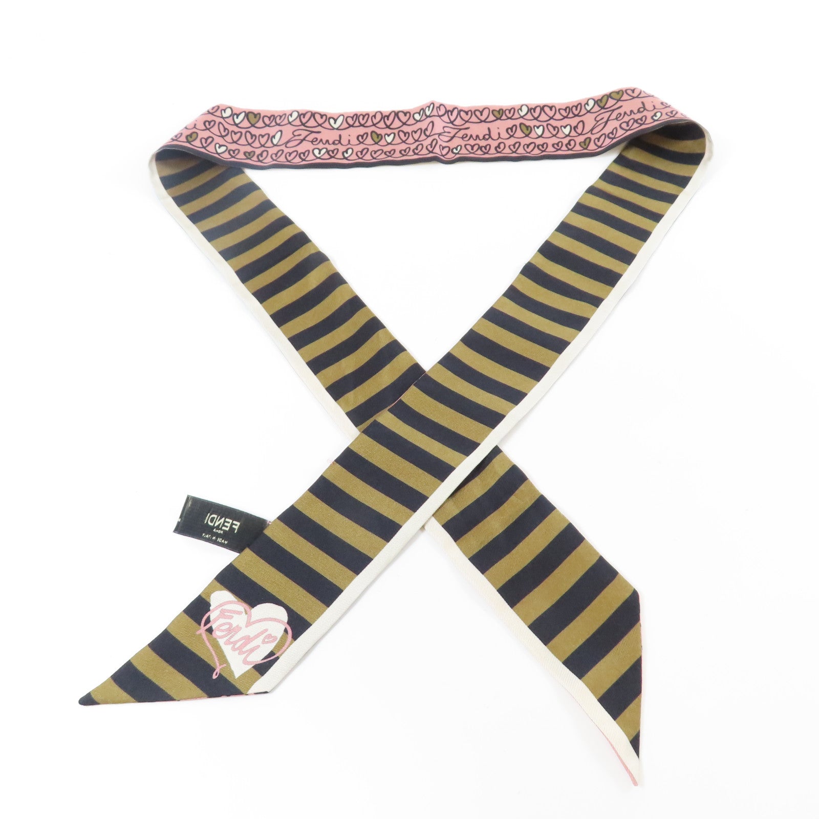 FENDI 【激減優惠】絲質Scarf絲巾粉紅色/黑色/啡色