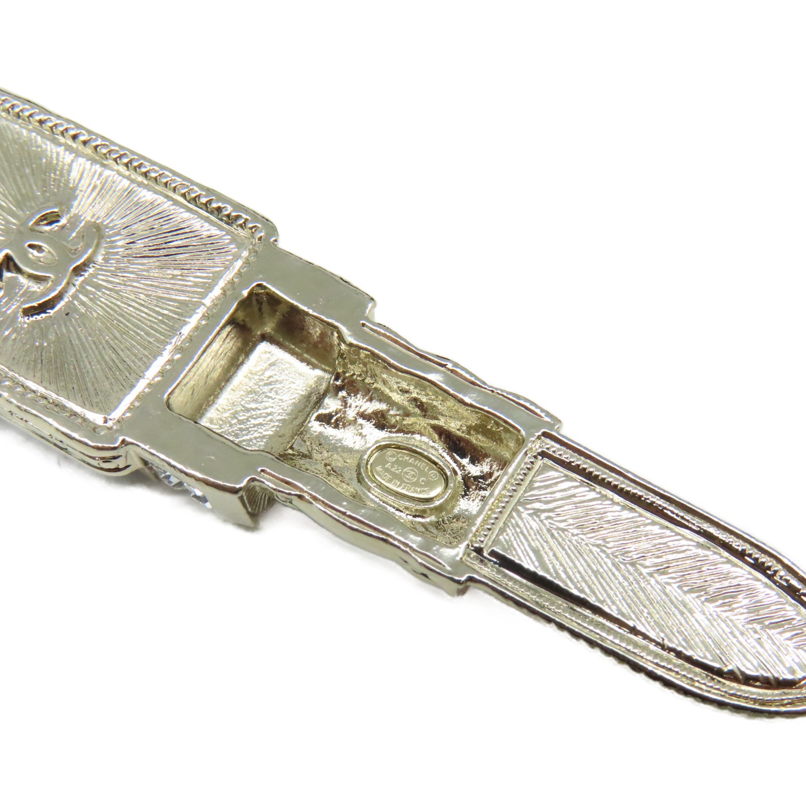 CHANEL 【激減優惠】金屬Fancy Belt金扣皮帶金色