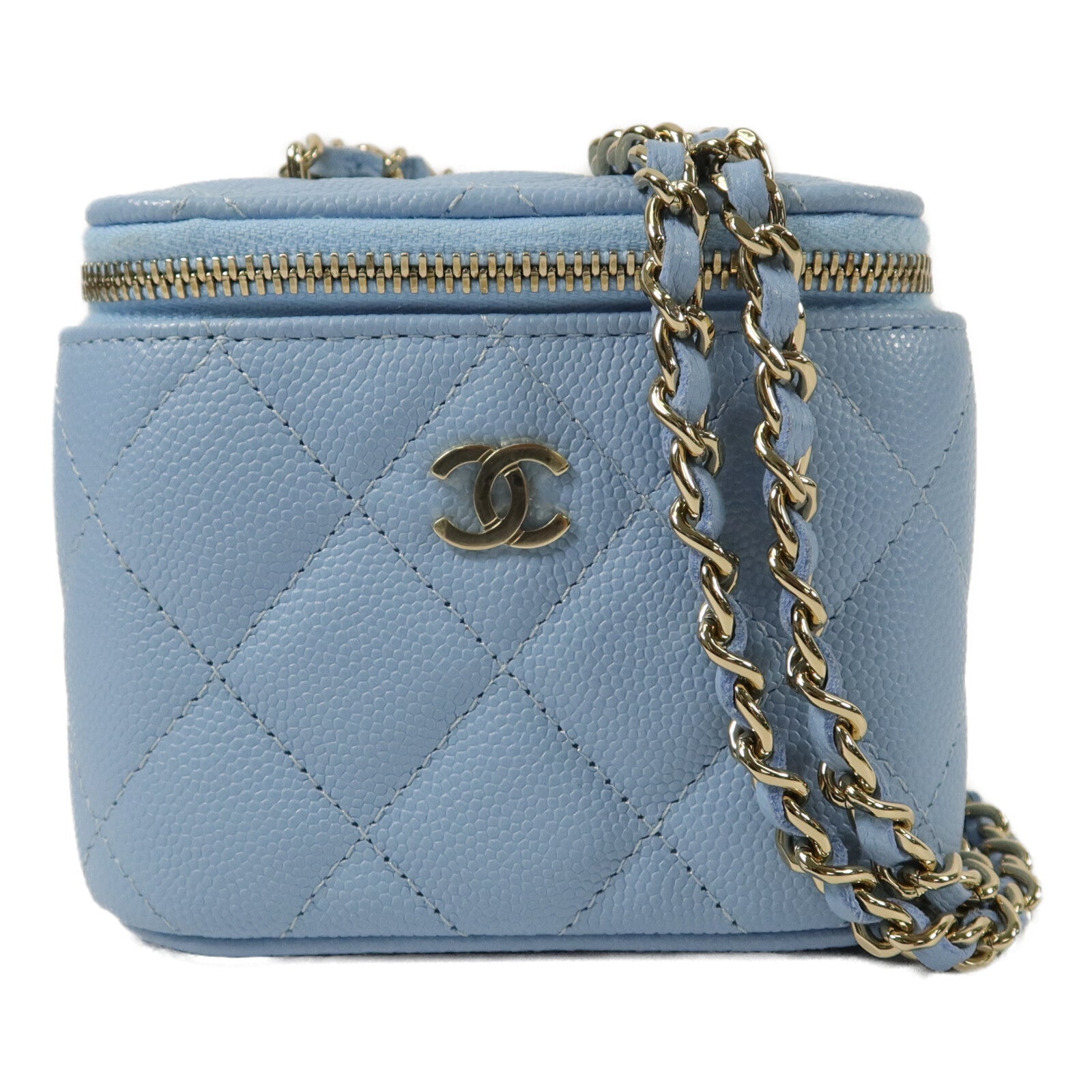 CHANEL 牛皮皮革Mini Vanity Case鏈帶肩背袋