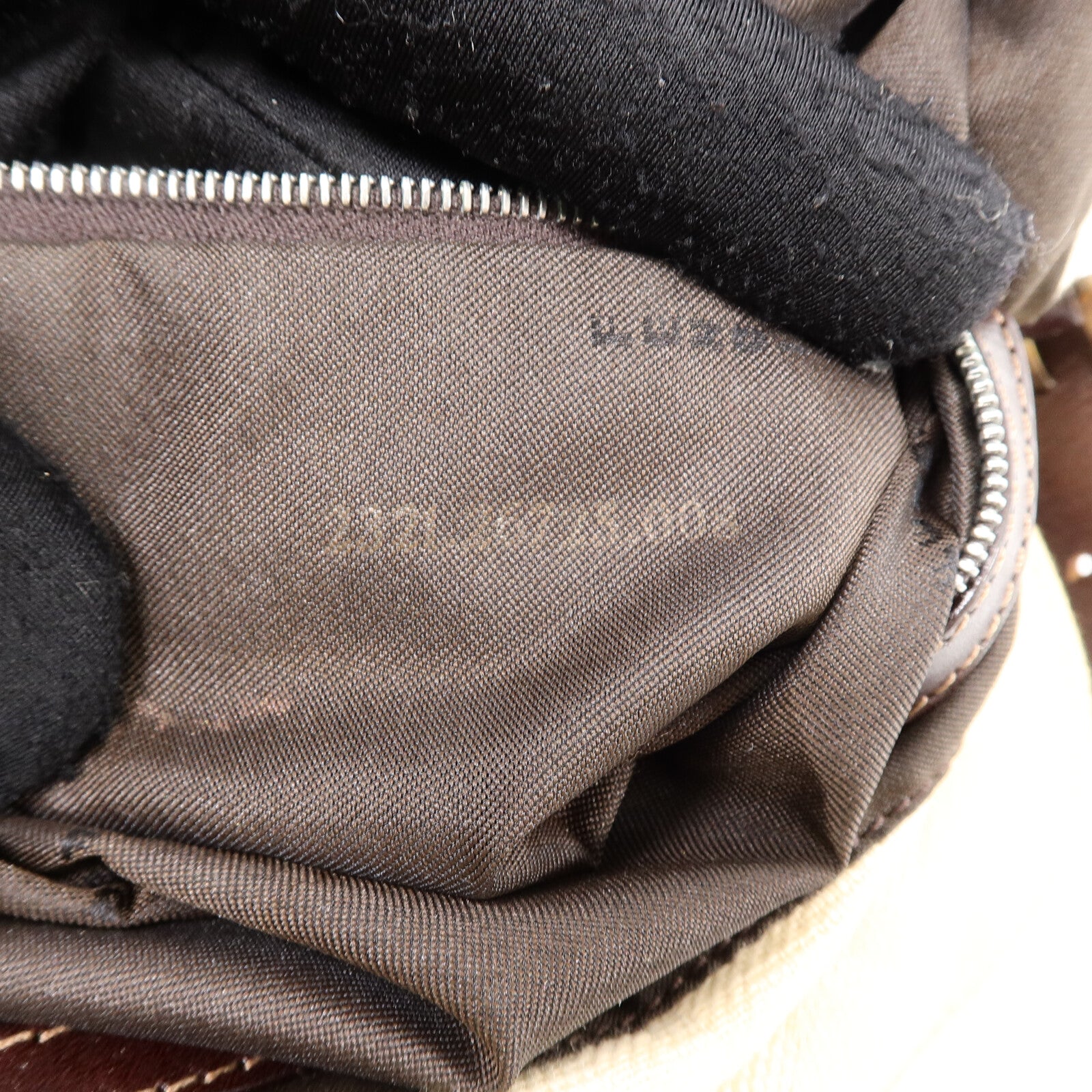 FENDI 帆布/牛皮皮革Zucca Double Flap Mamma肩背袋