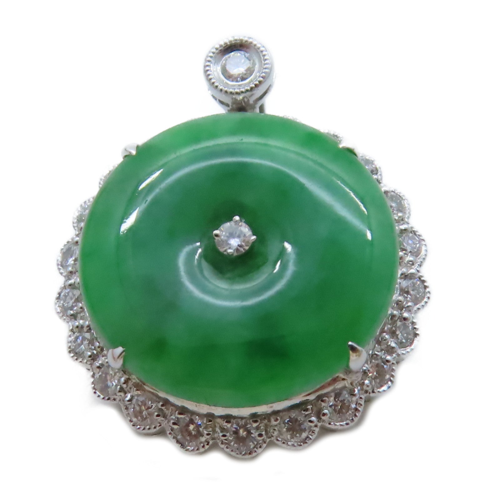 JEWELRY 18K白金Jade 5.0g翡翠吊墜