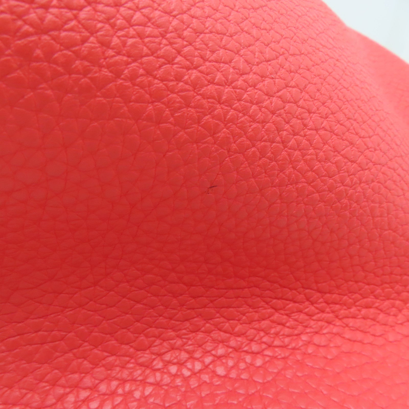 HERMES [Sharp Discount] Clemence Leather Double Sens Handle Bag / Shoulder Bag Red