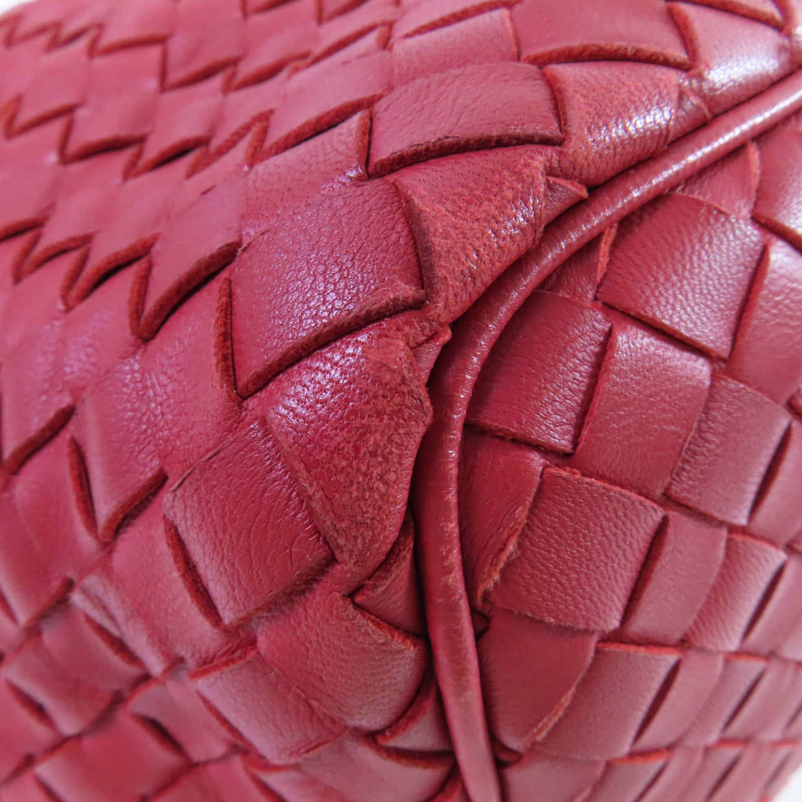 BOTTEGA VENETA 織紋皮革Shoulder Bag肩背袋紅色