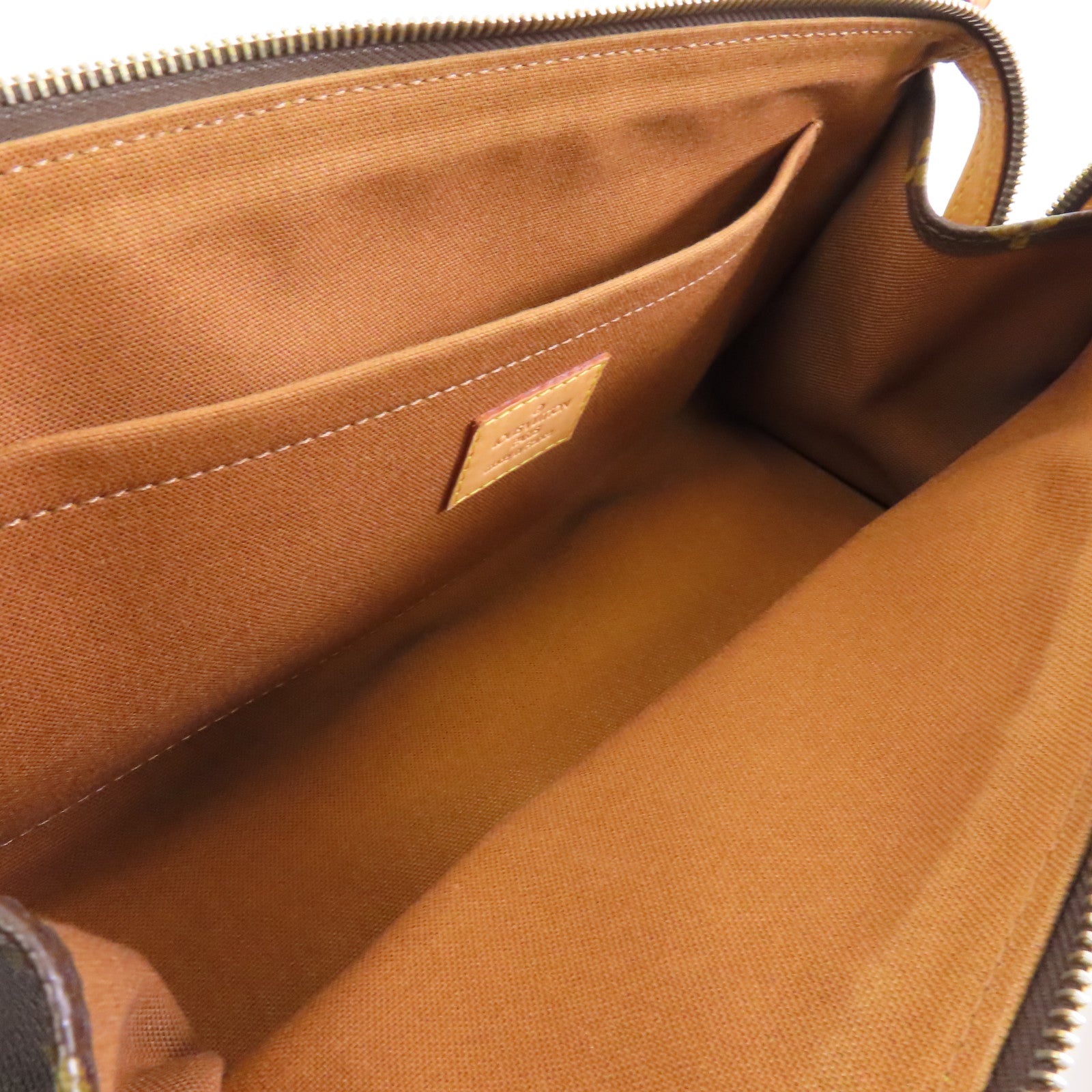 LOUIS VUITTON Monogram Popincourt金扣手挽袋棕色