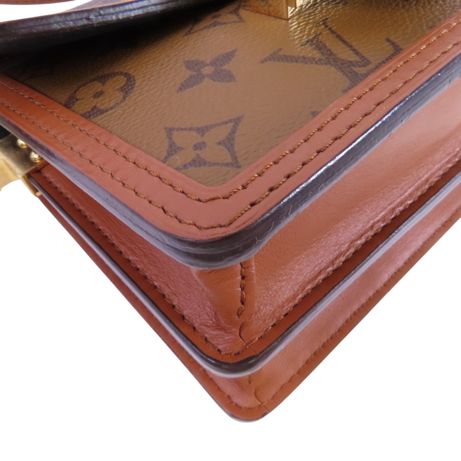 LOUIS VUITTON Monogram Reverse Mini Dauphine金扣肩背袋