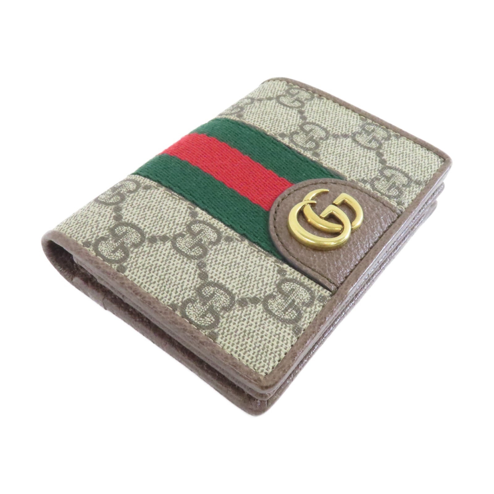 GUCCI 塗層帆布Ophidia Three Little Pigs Bi-fold Wallet金扣錢包啡色