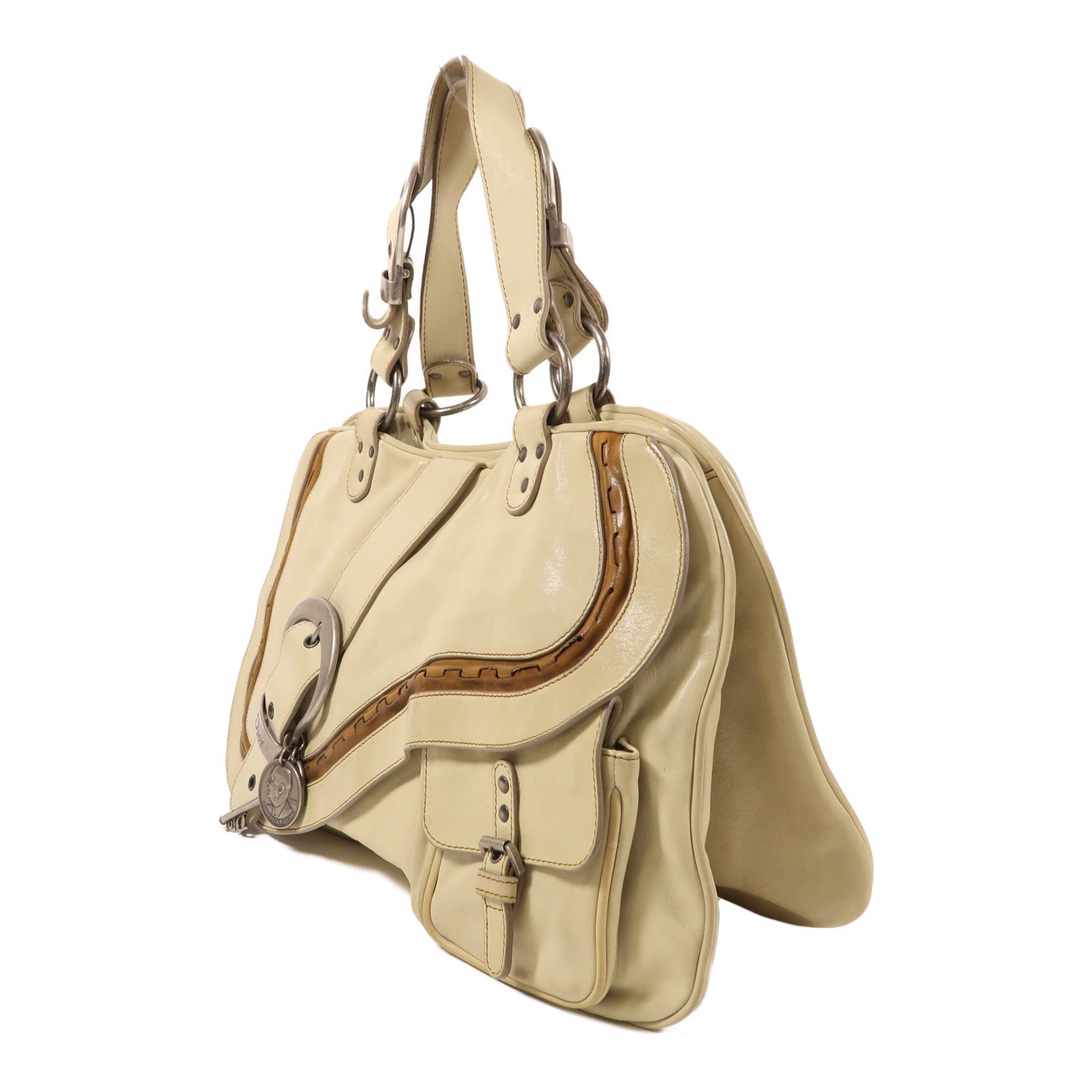 Dior 牛皮皮革Gaucho銀扣手挽袋