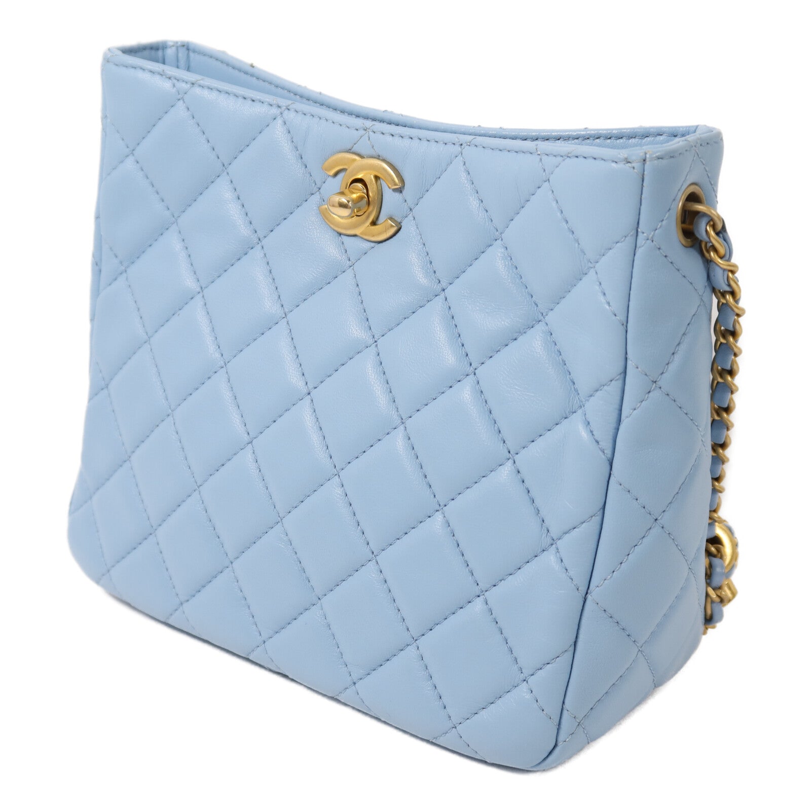CHANEL 【激減優惠】羊皮皮革Chain Shoulder金扣鏈帶肩背袋