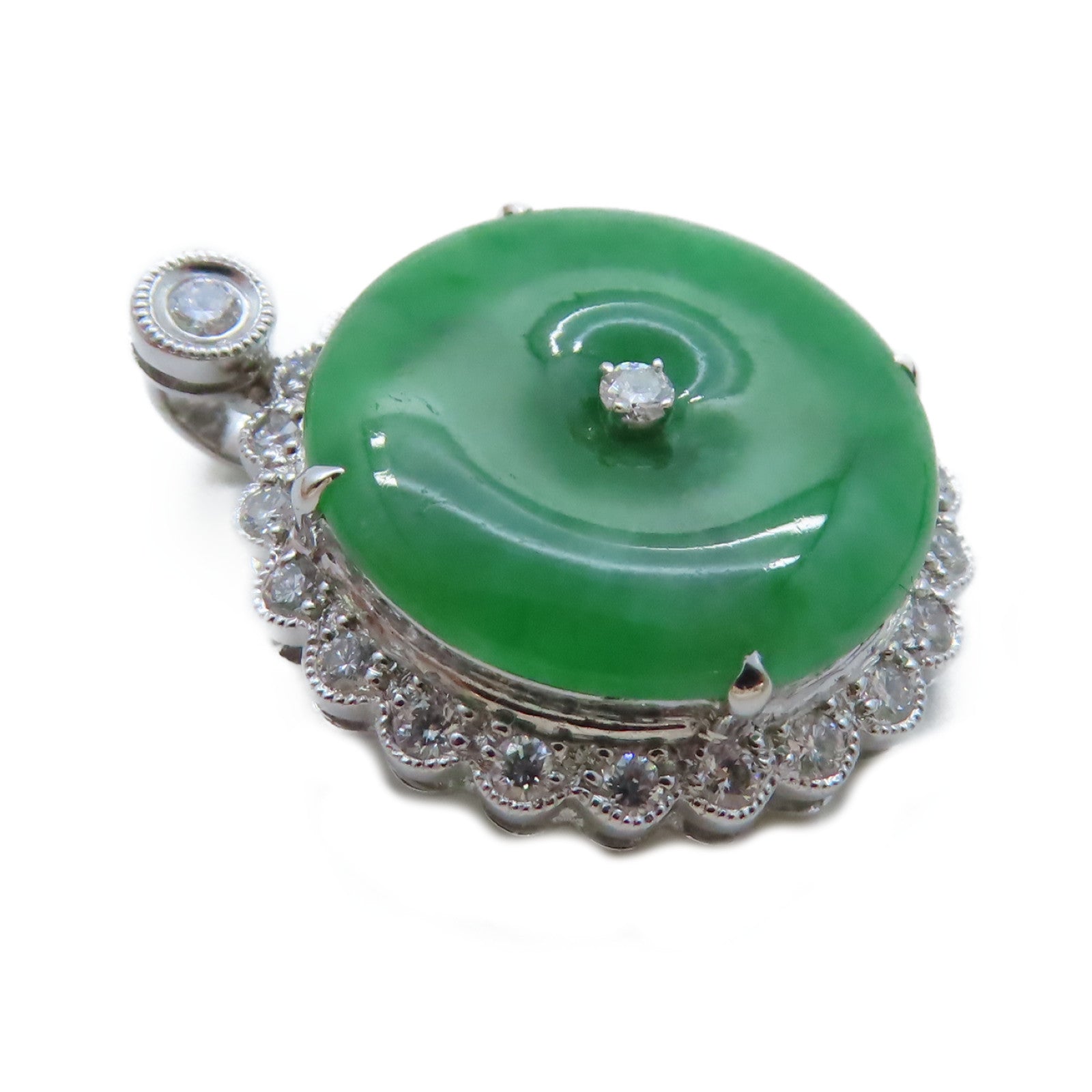 JEWELRY 18K白金Jade 5.0g翡翠吊墜