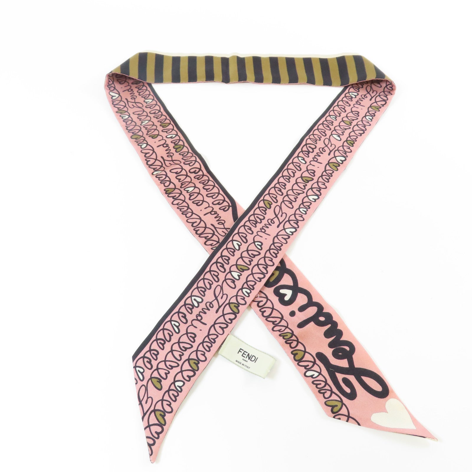 FENDI 【激減優惠】絲質Scarf絲巾粉紅色/黑色/啡色