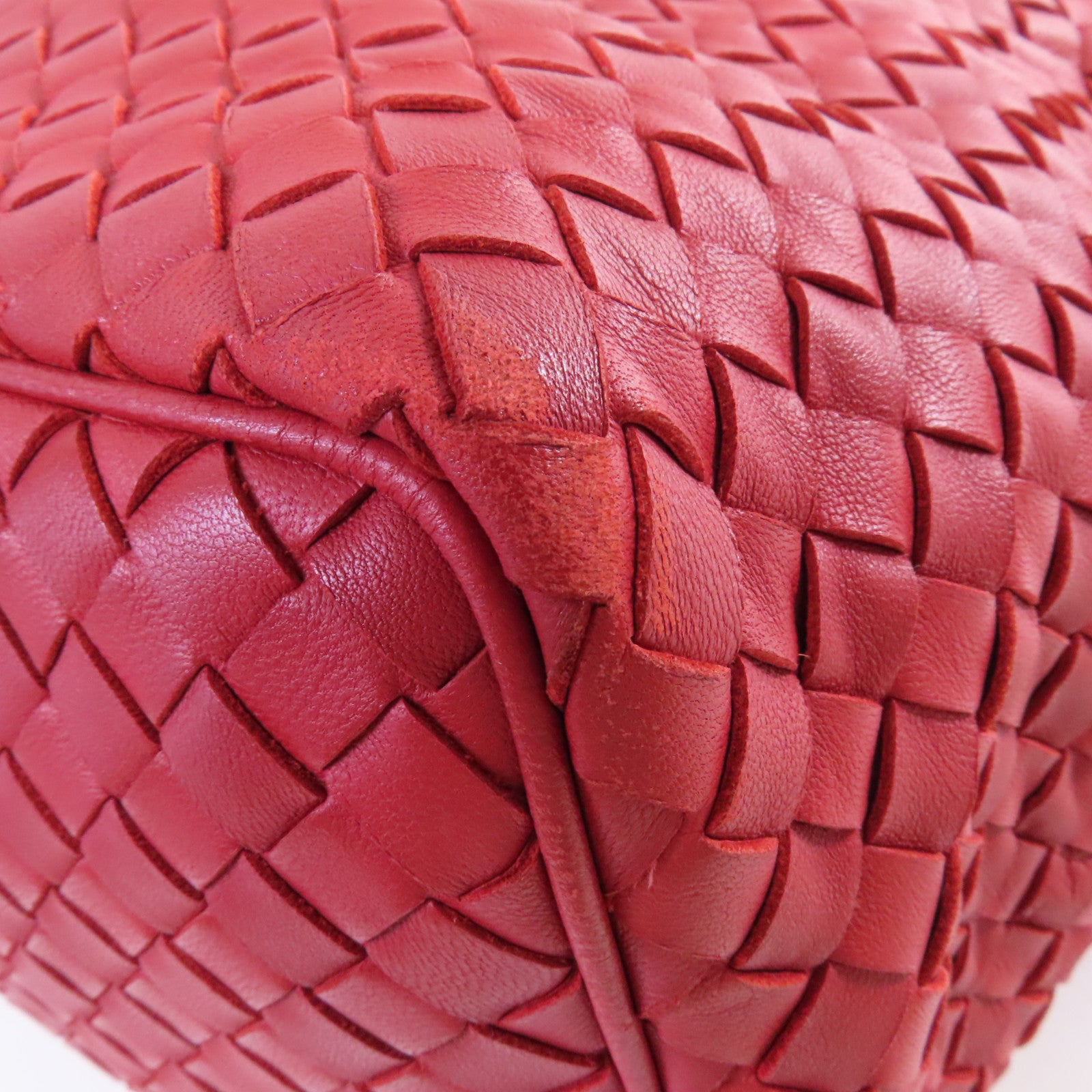 BOTTEGA VENETA 織紋皮革Shoulder Bag肩背袋紅色