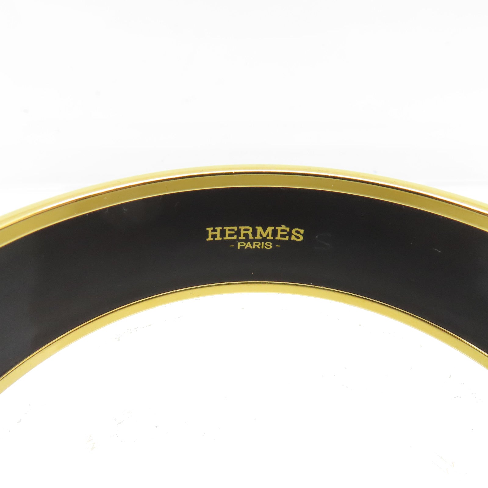 HERMES 【激減優惠】金屬Emaille Bangle手鐲黃色/金色