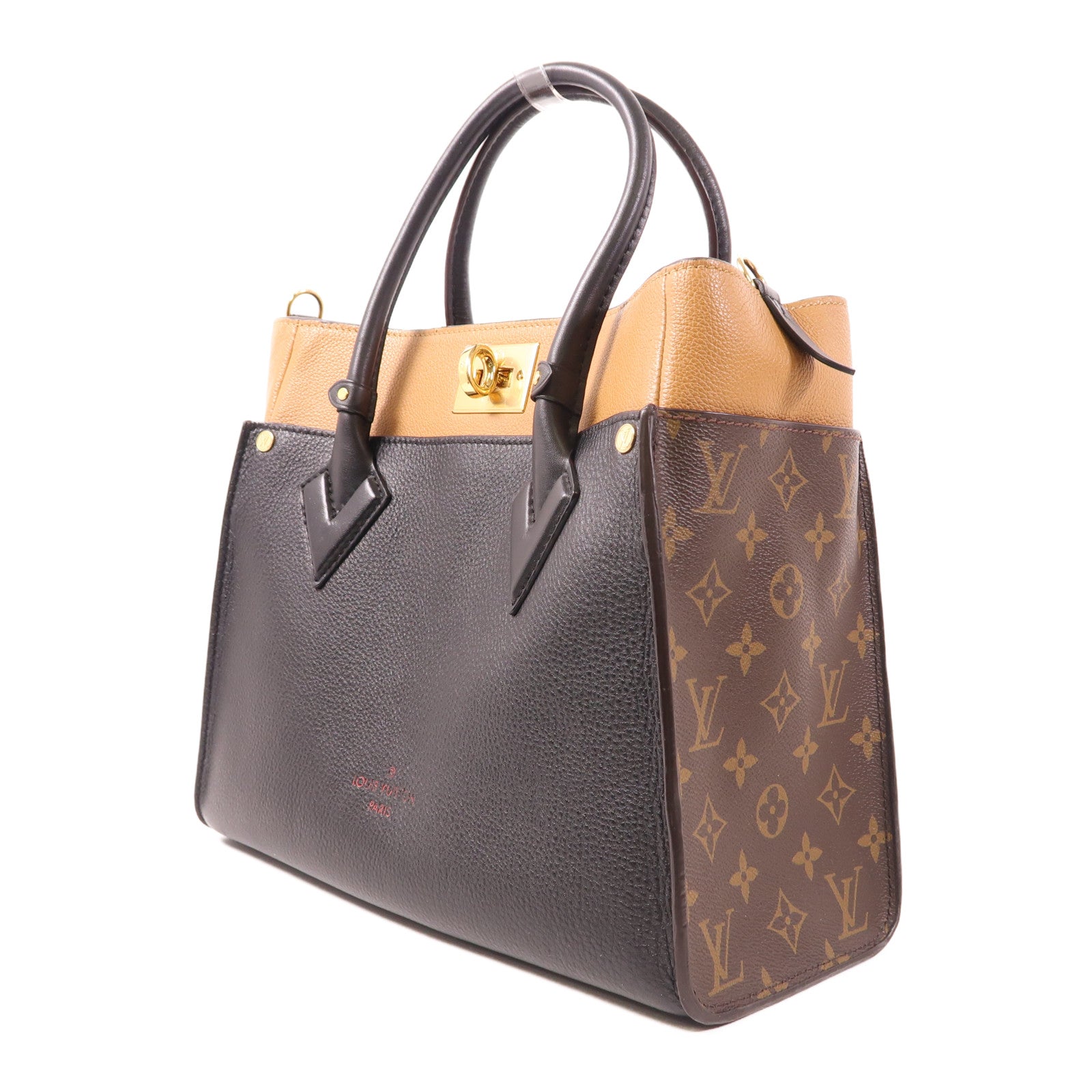 LOUIS VUITTON 【激減優惠】Monogram/牛皮皮革On My Side MM金扣手挽肩背兩用袋