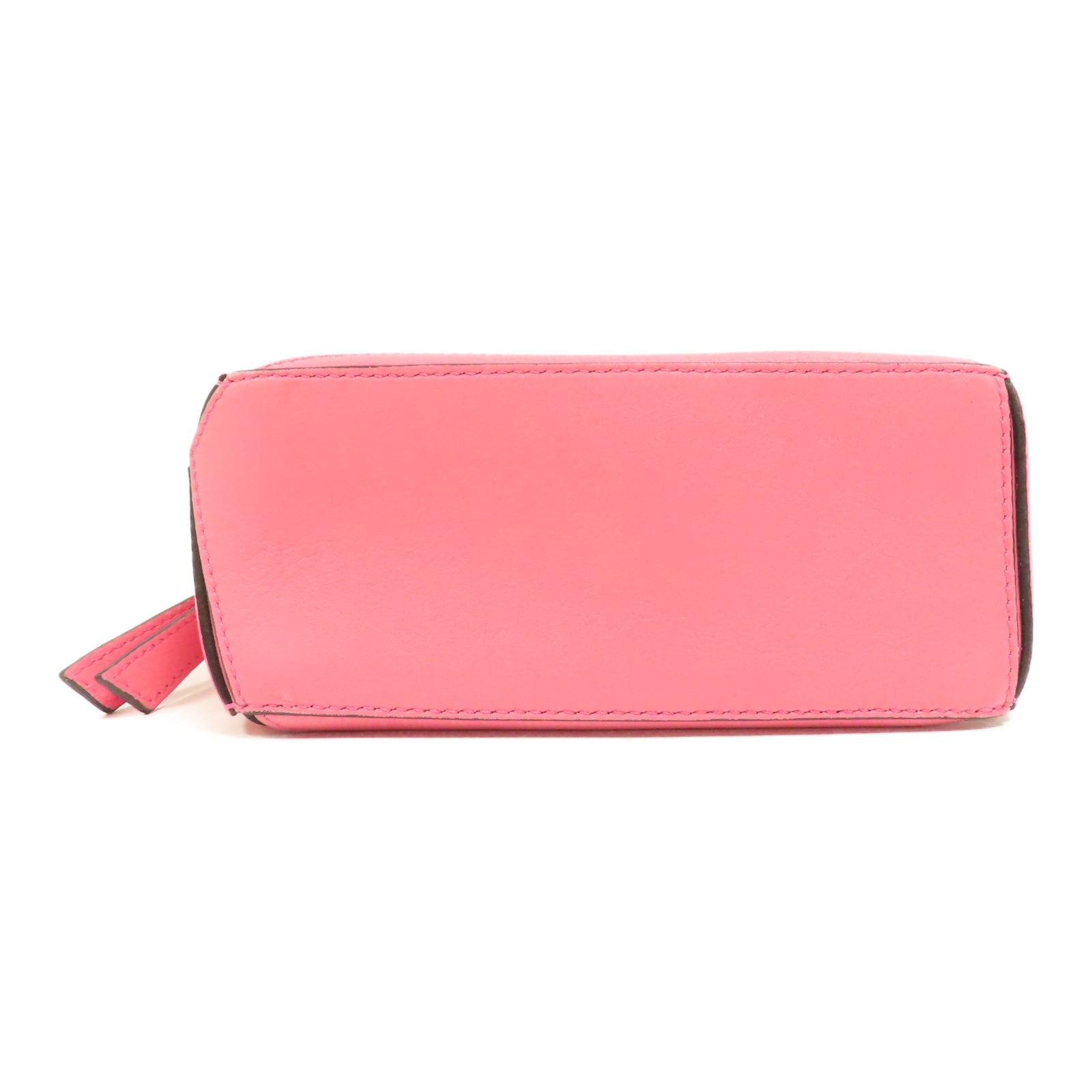 LOEWE 牛皮皮革Mini Puzzle銀扣肩背袋粉紅色