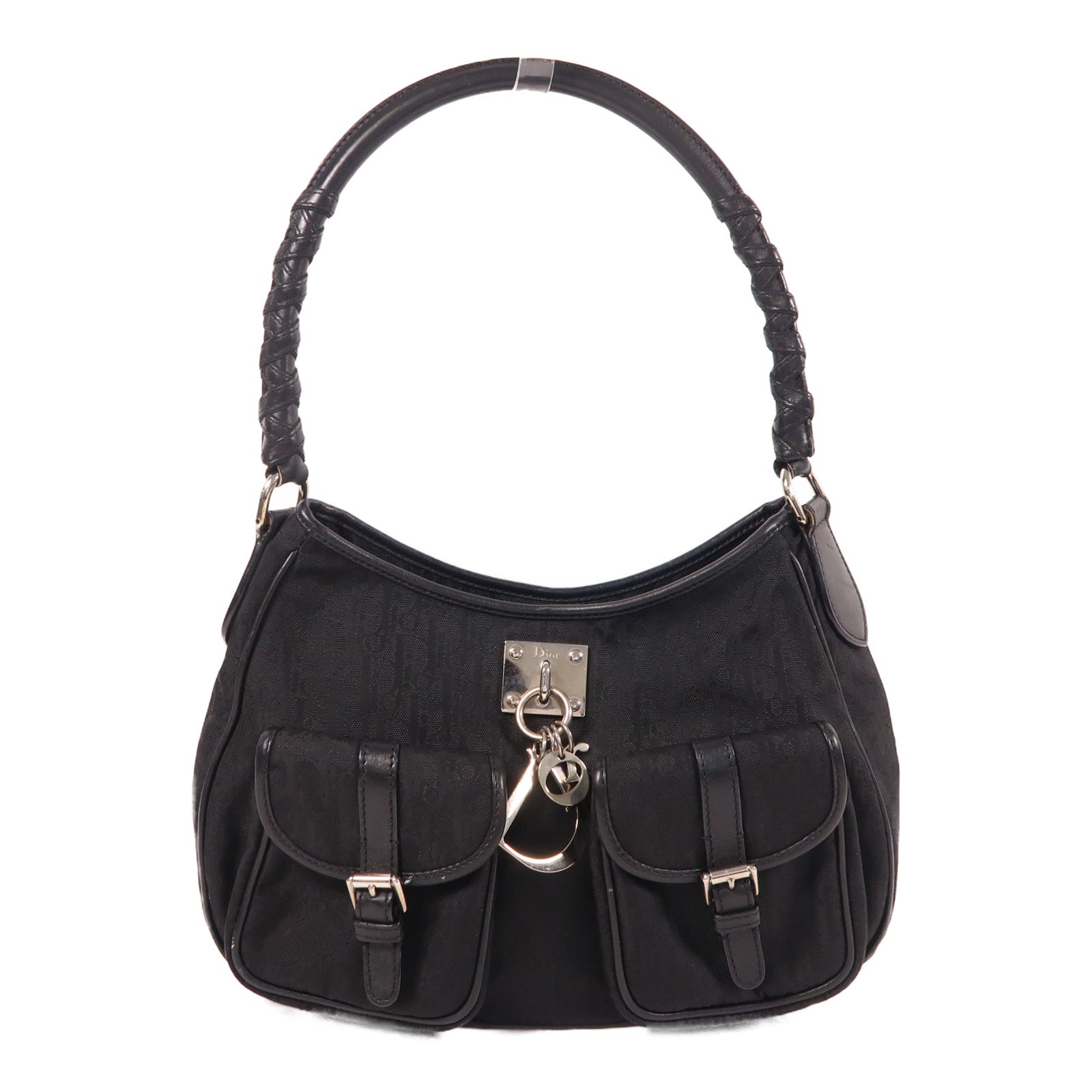 Dior 尼龍Shoulder Bag銀扣肩背袋黑色
