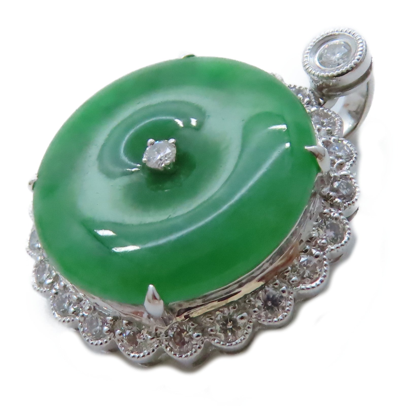 JEWELRY 18K白金Jade 5.0g翡翠吊墜