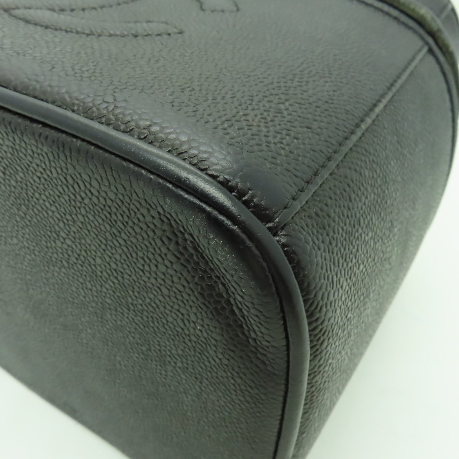 CHANEL 【清倉大減價】Caviar皮革Vanity 2way Shoulder Bag金扣手挽肩背兩用袋黒色