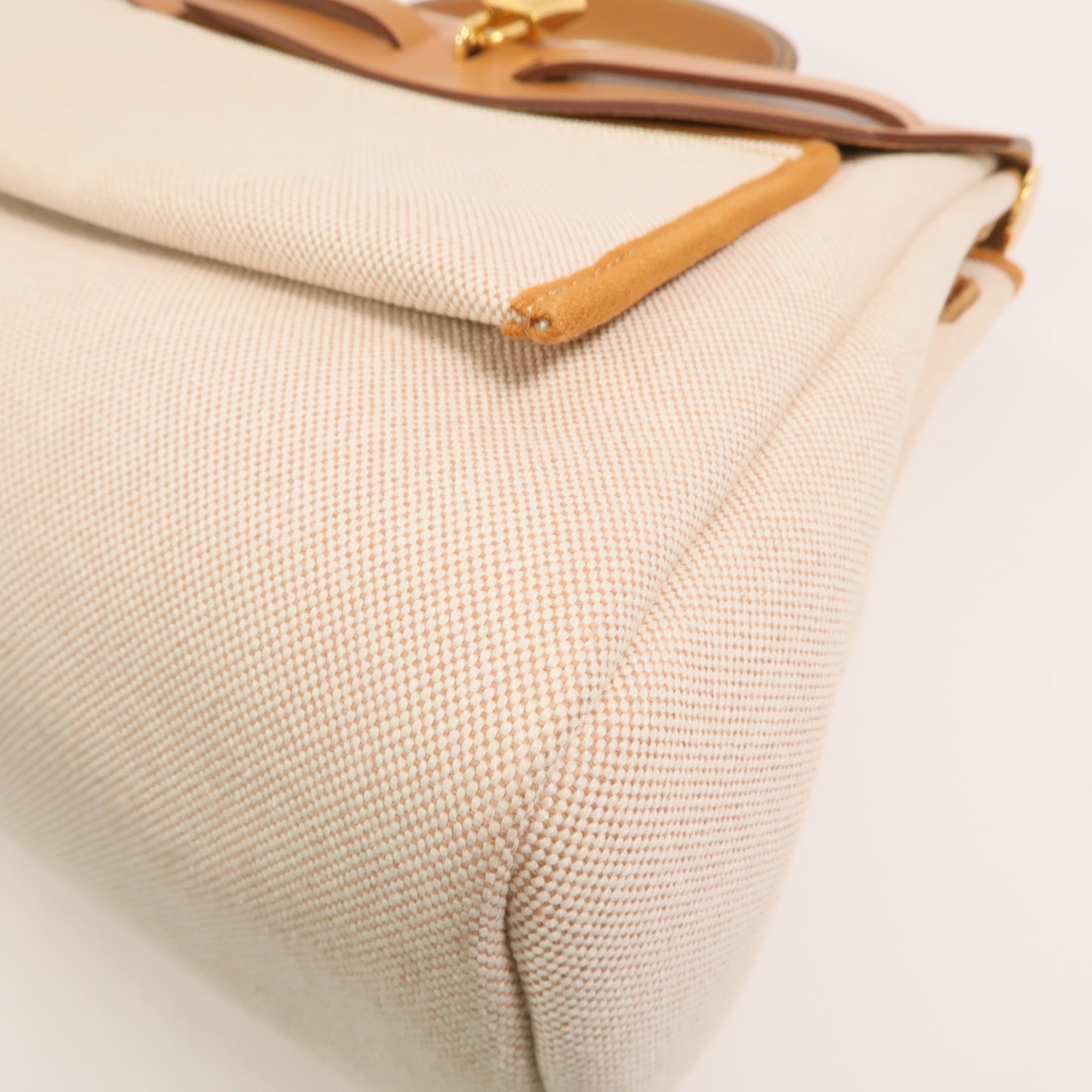 HERMES 帆布Herbag PM手挽肩背兩用袋Orange Mecano/Beige