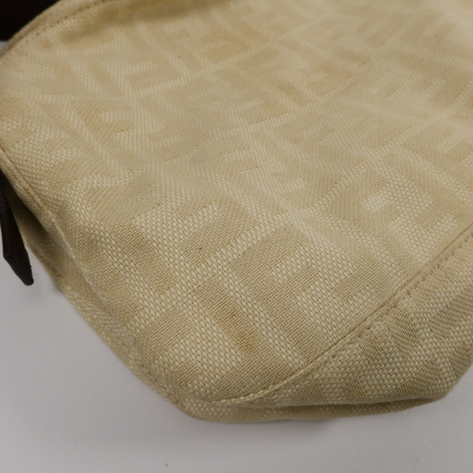 FENDI 帆布/牛皮皮革Zucca Double Flap Mamma肩背袋