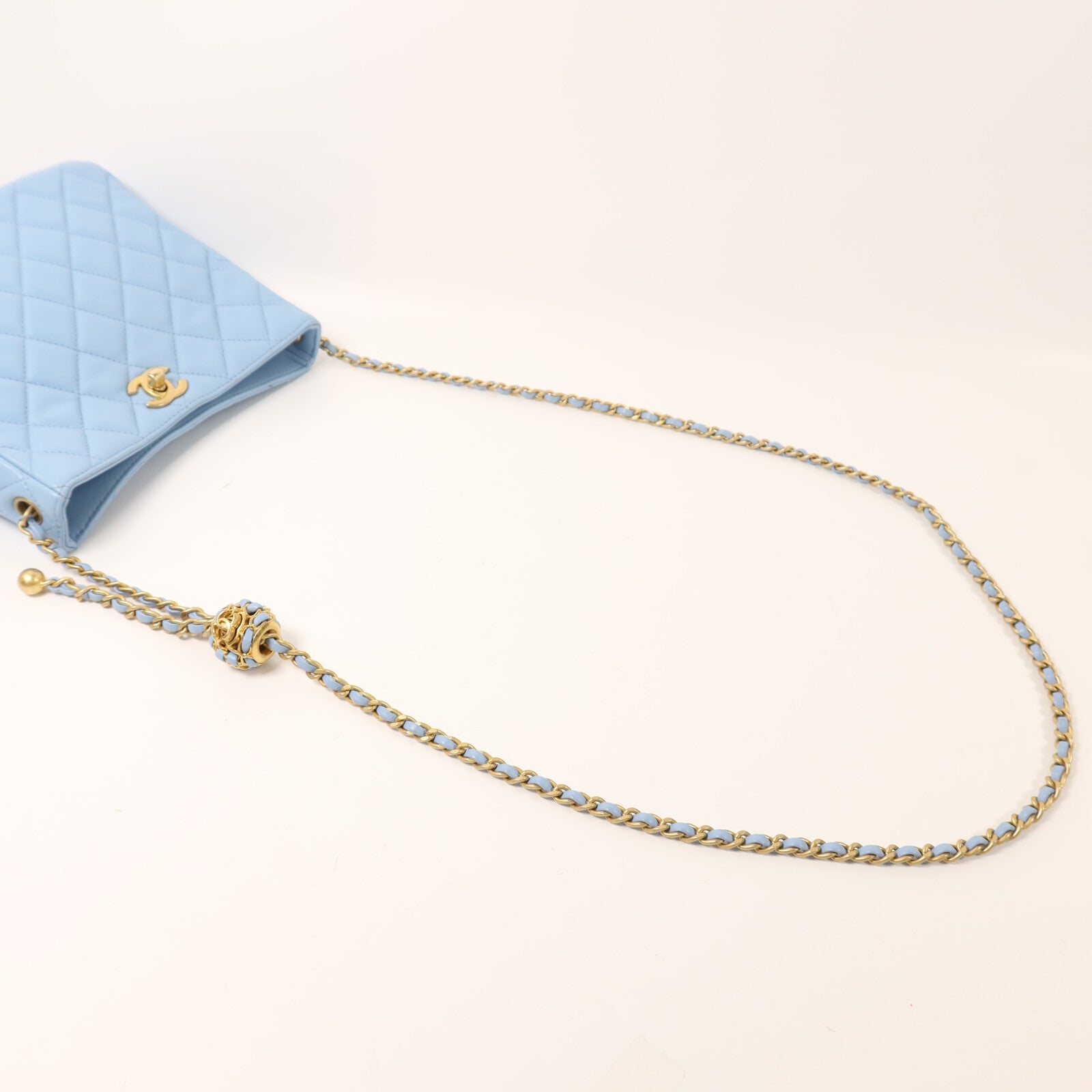 CHANEL 【激減優惠】羊皮皮革Chain Shoulder金扣鏈帶肩背袋