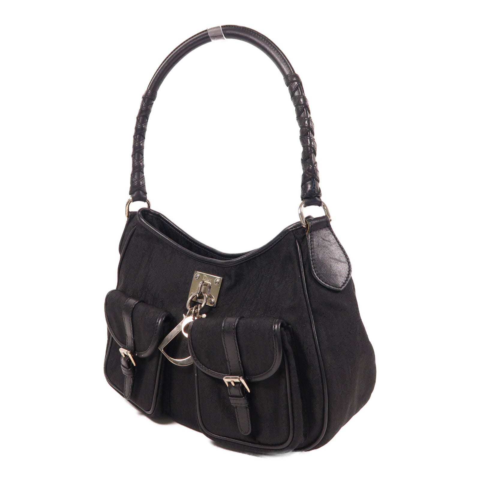 Dior 尼龍Shoulder Bag銀扣肩背袋黑色