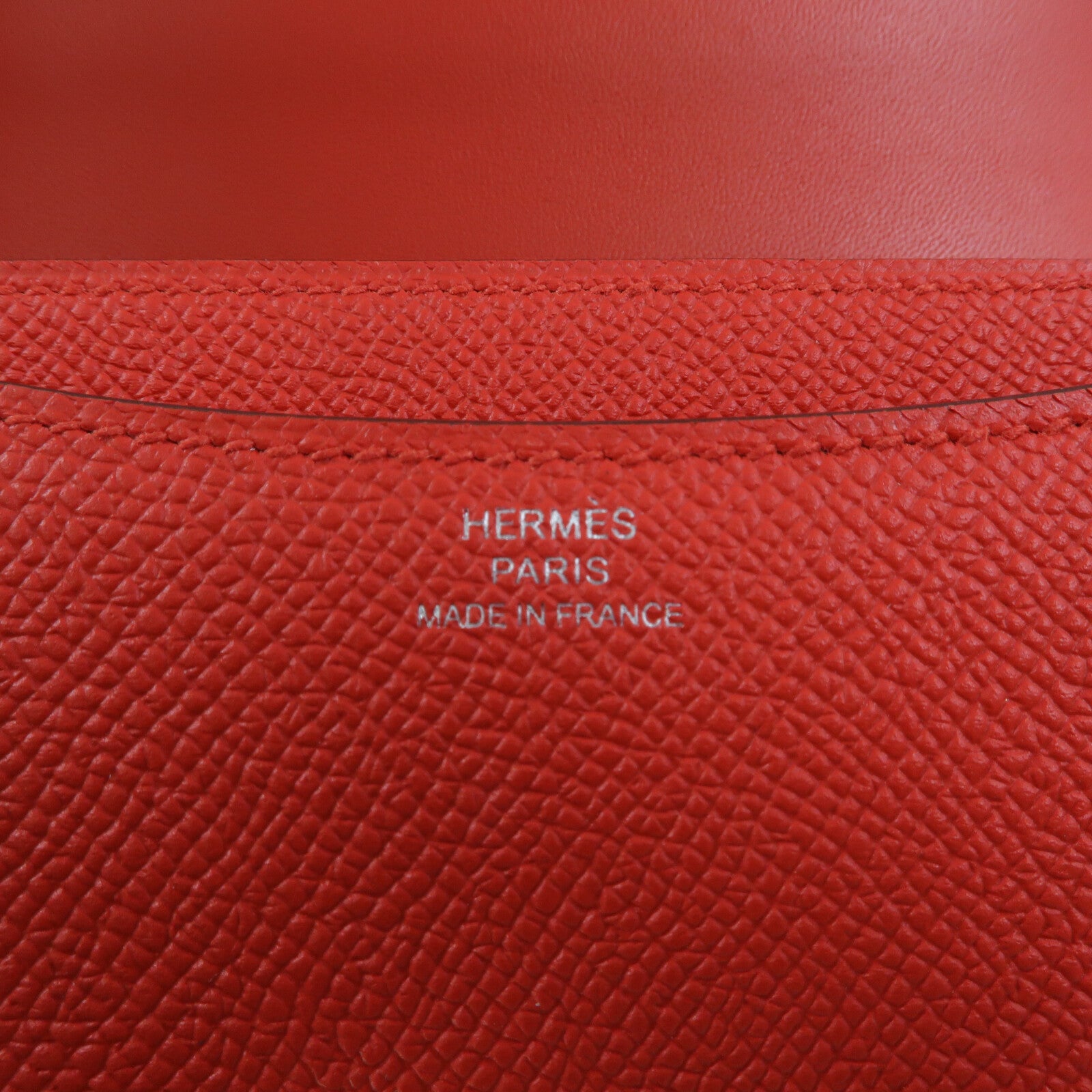 HERMES Epsom皮革Constance Mini肩背袋Rouge Tomate