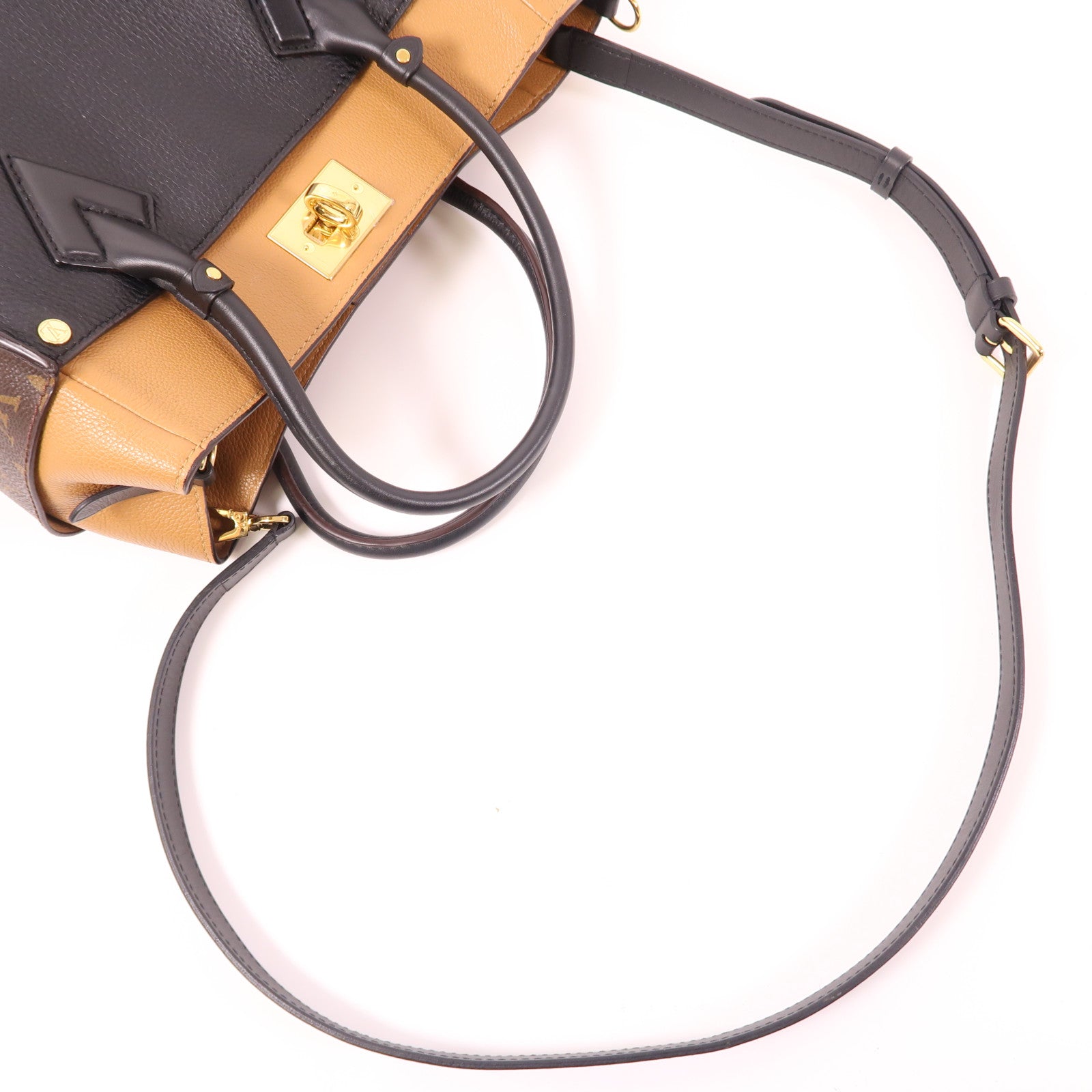 LOUIS VUITTON 【激減優惠】Monogram/牛皮皮革On My Side MM金扣手挽肩背兩用袋