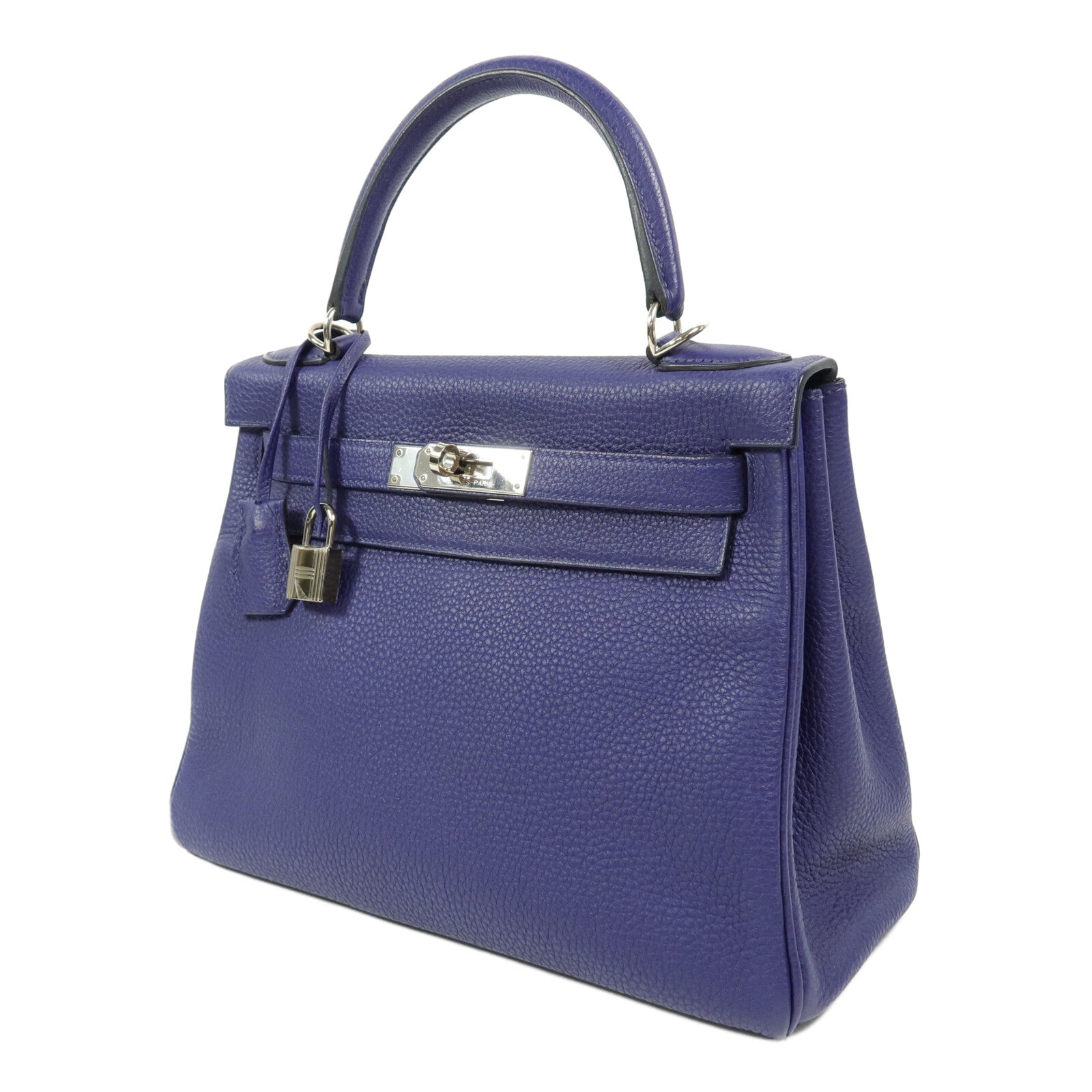 HERMES Taurillion Clemence皮革Kelly 28手挽肩背兩用袋Cassis