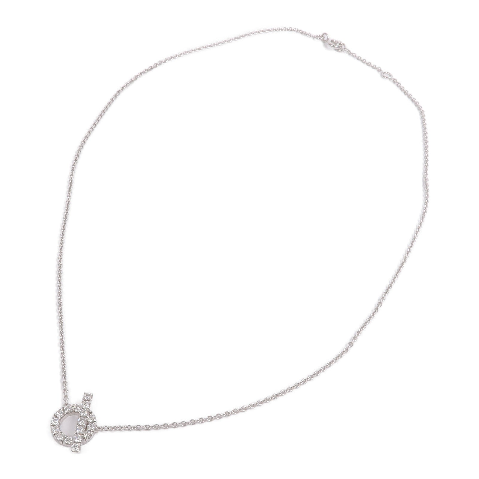 HERMES 18K白金Finesse Pendant鑽石項鍊