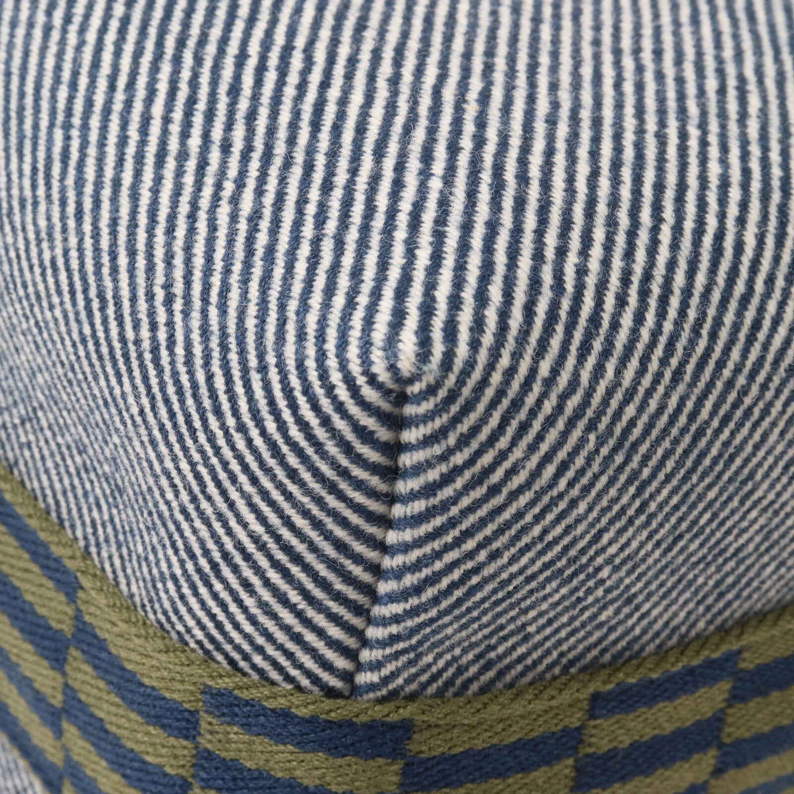HERMES 羊毛/帆布Bride a Brac GM手挽袋Bleu Abysse