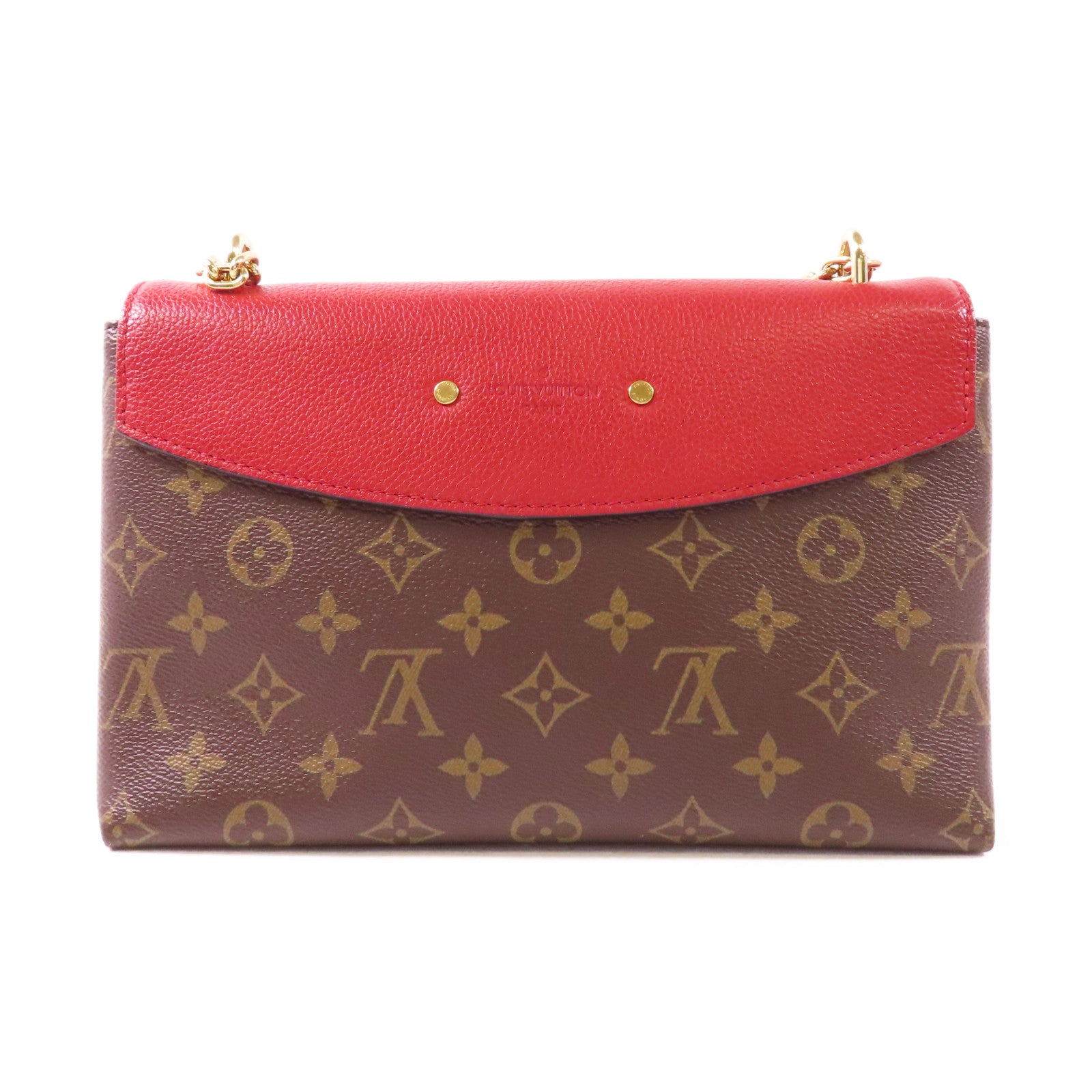LOUIS VUITTON GHW Saint Placide Shoulder Bag M43713 Monogram Brown/Red