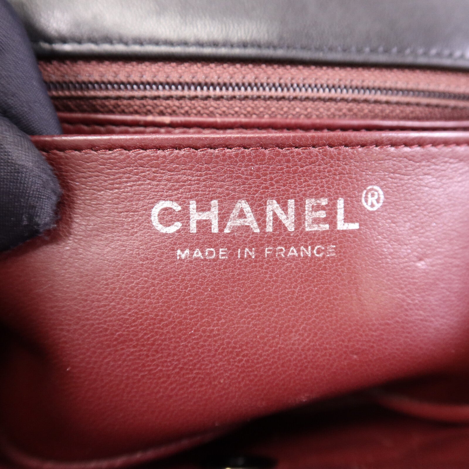 CHANEL 羊皮皮革Mini Classic 20銀扣鏈帶肩背袋