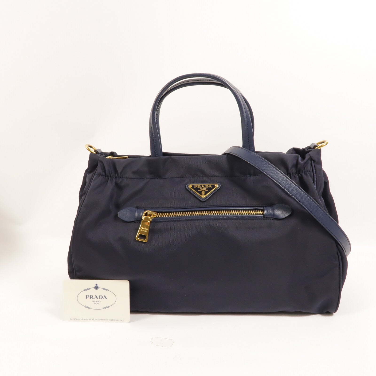 PRADA 尼龍/Saffiano皮革2 Way Shoulder Bag手挽肩背兩用袋