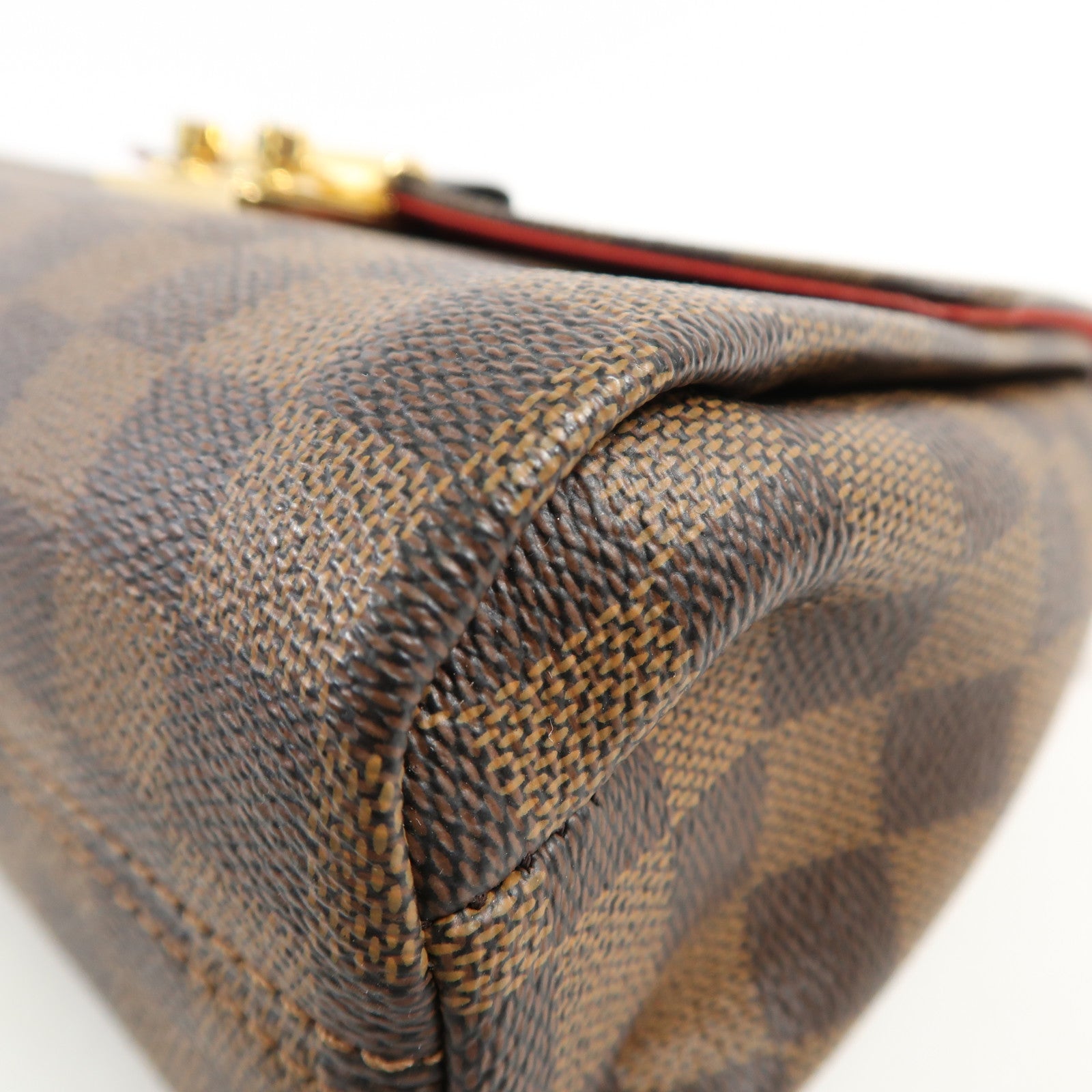 LOUIS VUITTON Damier Croisette金扣手挽肩背兩用袋