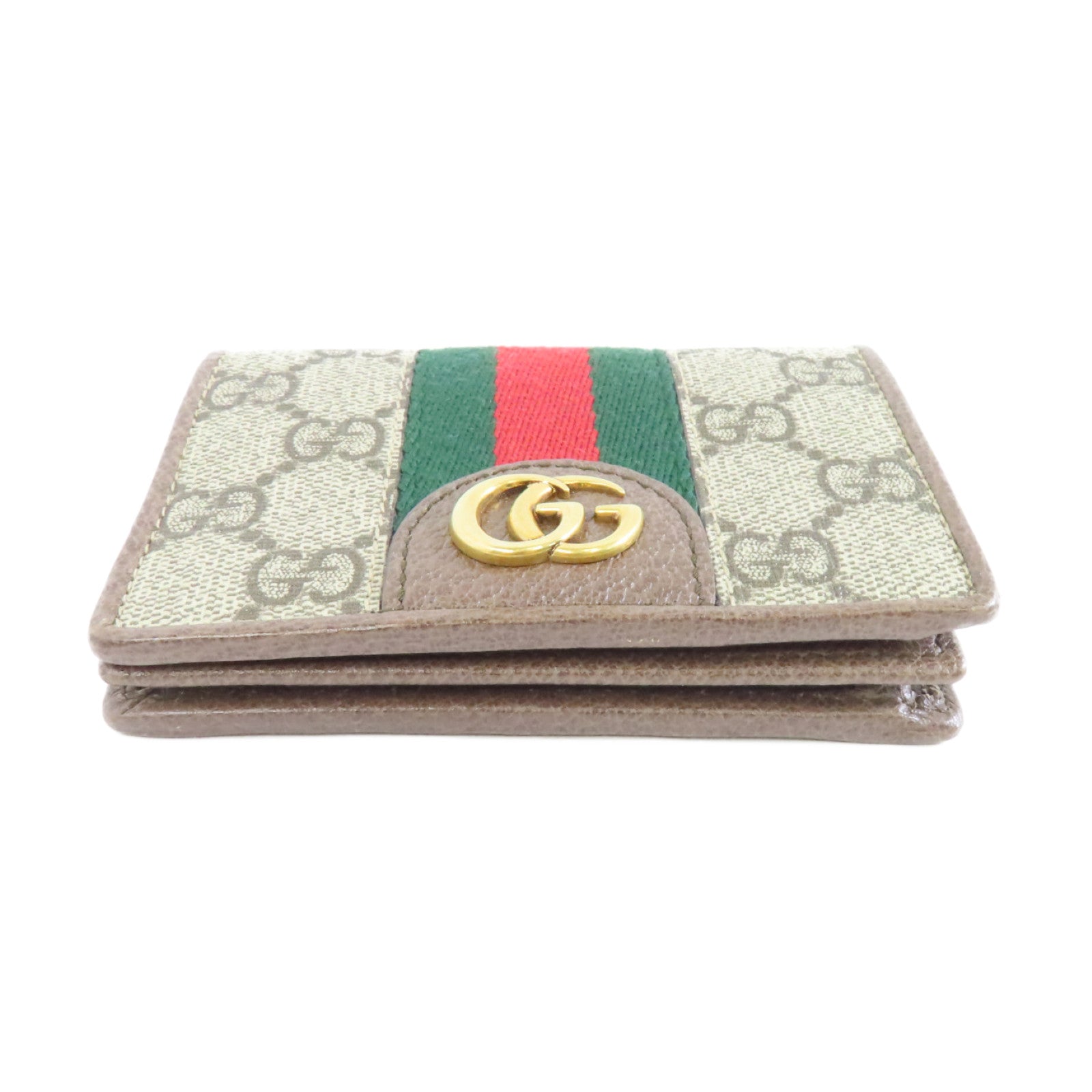 GUCCI 塗層帆布Ophidia Three Little Pigs Bi-fold Wallet金扣錢包啡色