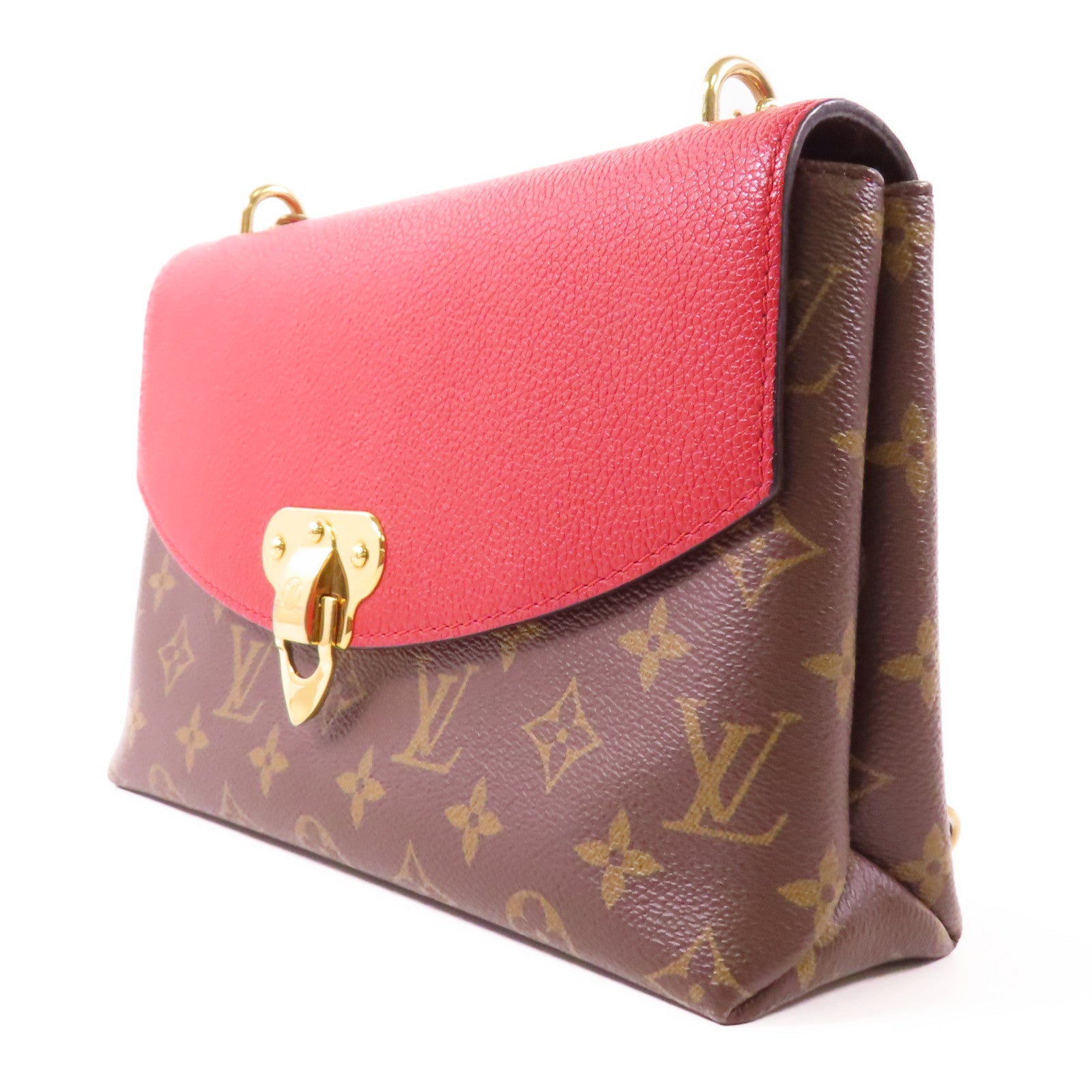 LOUIS VUITTON GHW Saint Placide Shoulder Bag M43713 Monogram Brown/Red