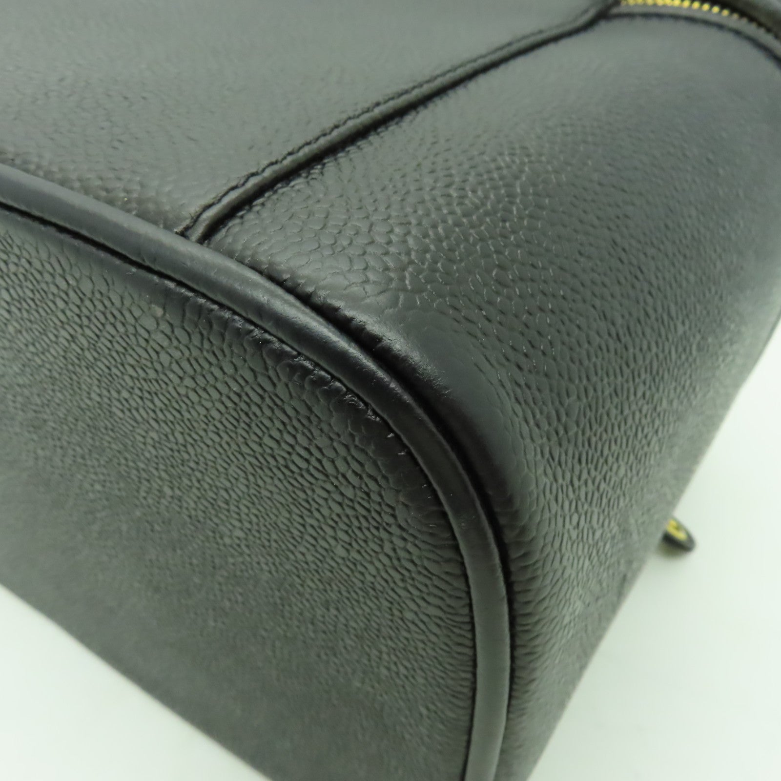 CHANEL 【清倉大減價】Caviar皮革Vanity 2way Shoulder Bag金扣手挽肩背兩用袋黒色
