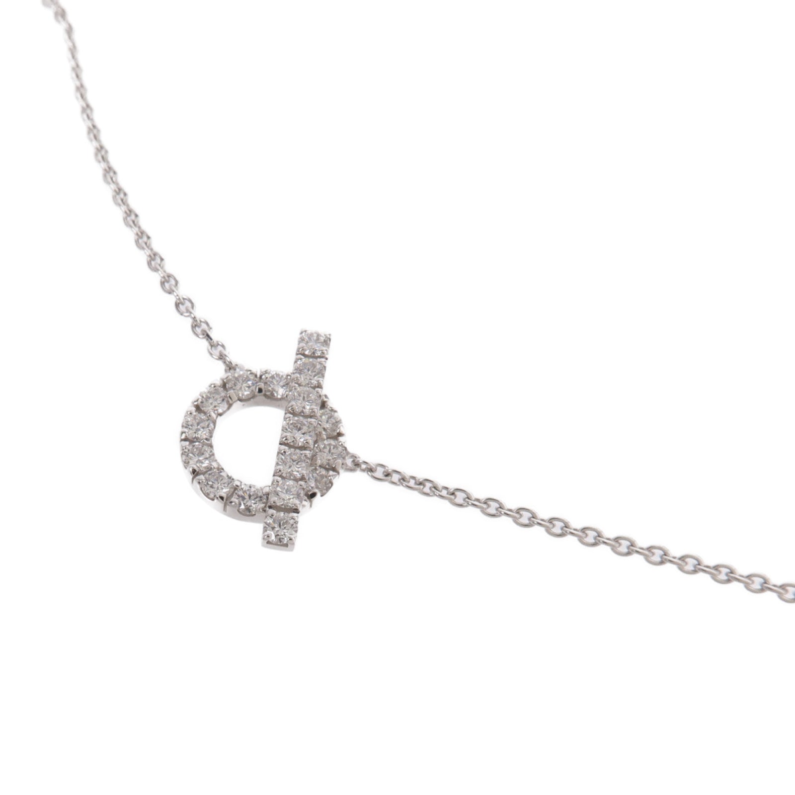 HERMES 18K白金Finesse Pendant鑽石項鍊