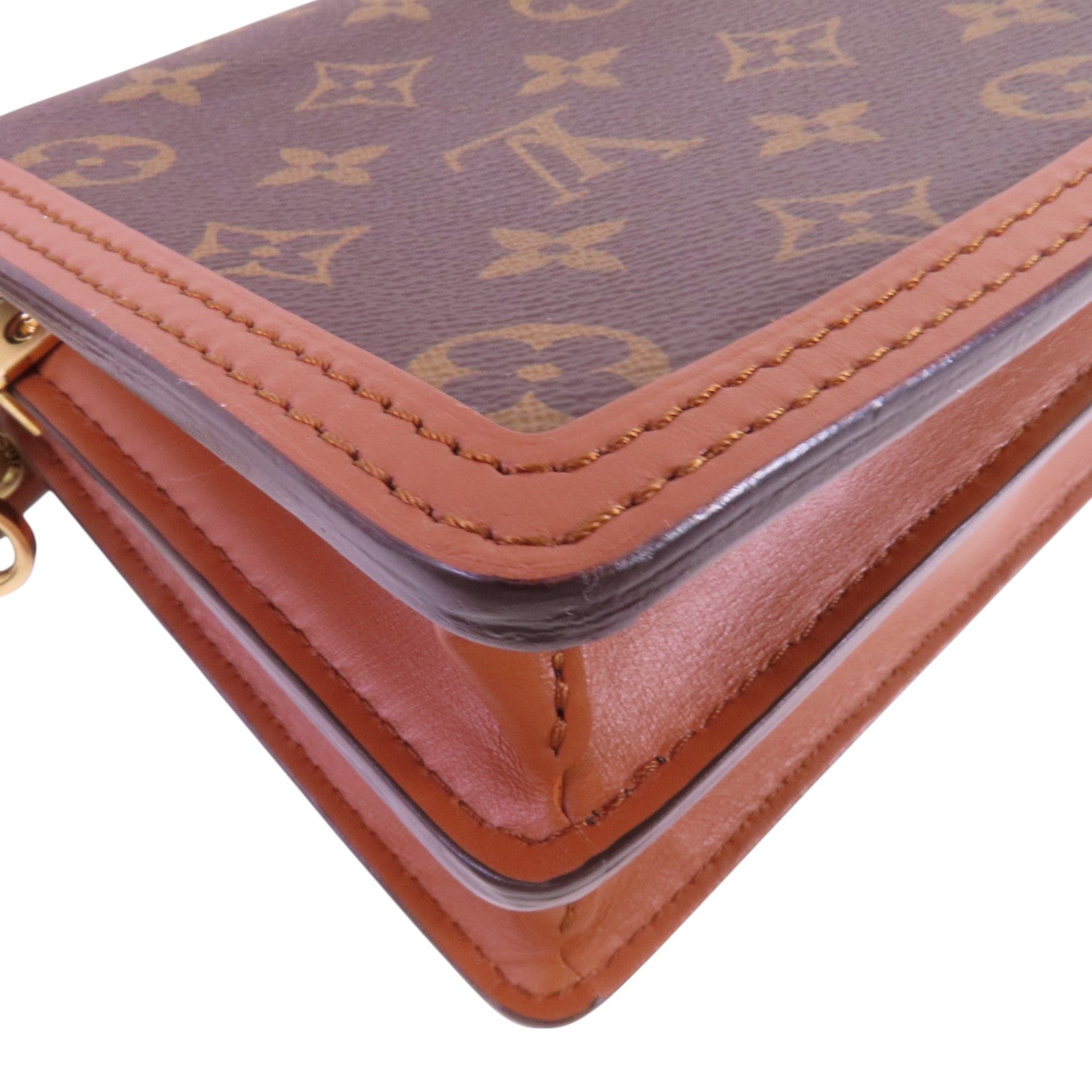 LOUIS VUITTON Monogram Reverse Mini Dauphine金扣肩背袋