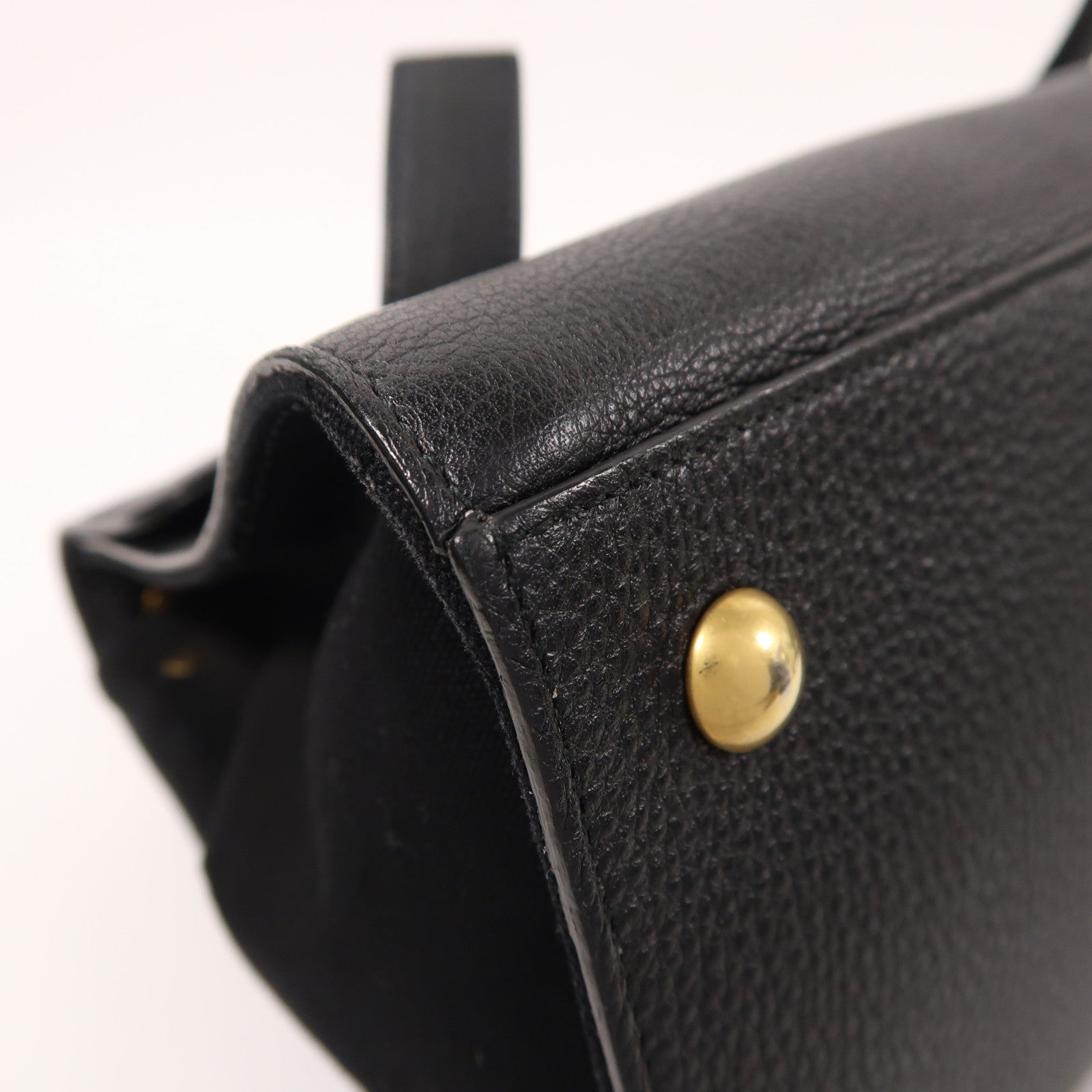 YVES SAINT LAURENT 牛皮皮革/帆布2 Way Shoulder金扣手挽肩背兩用袋